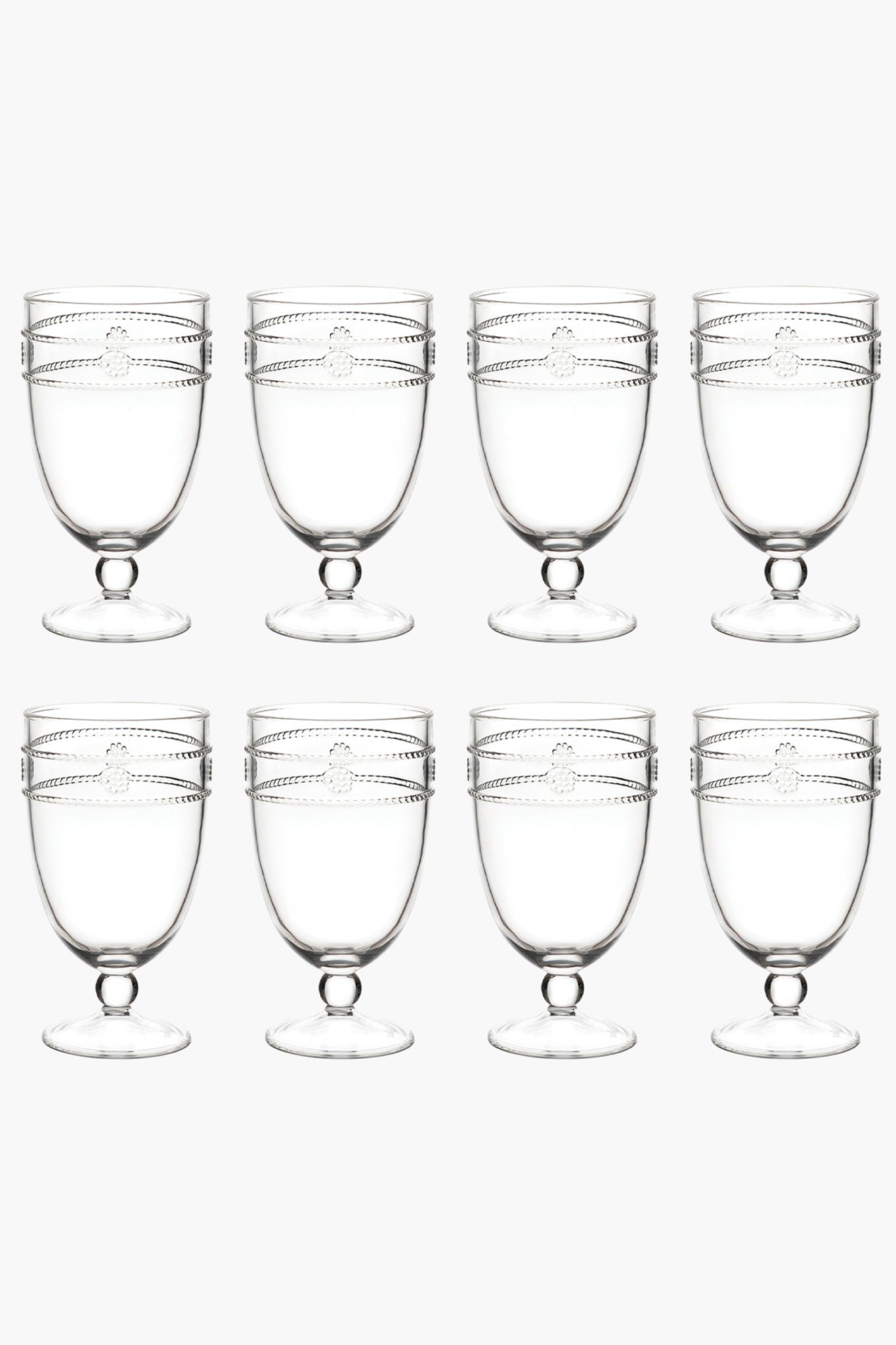 Juliska Isabella Acrylic Stemless Wine Glass Set of 8 | Clear | Os