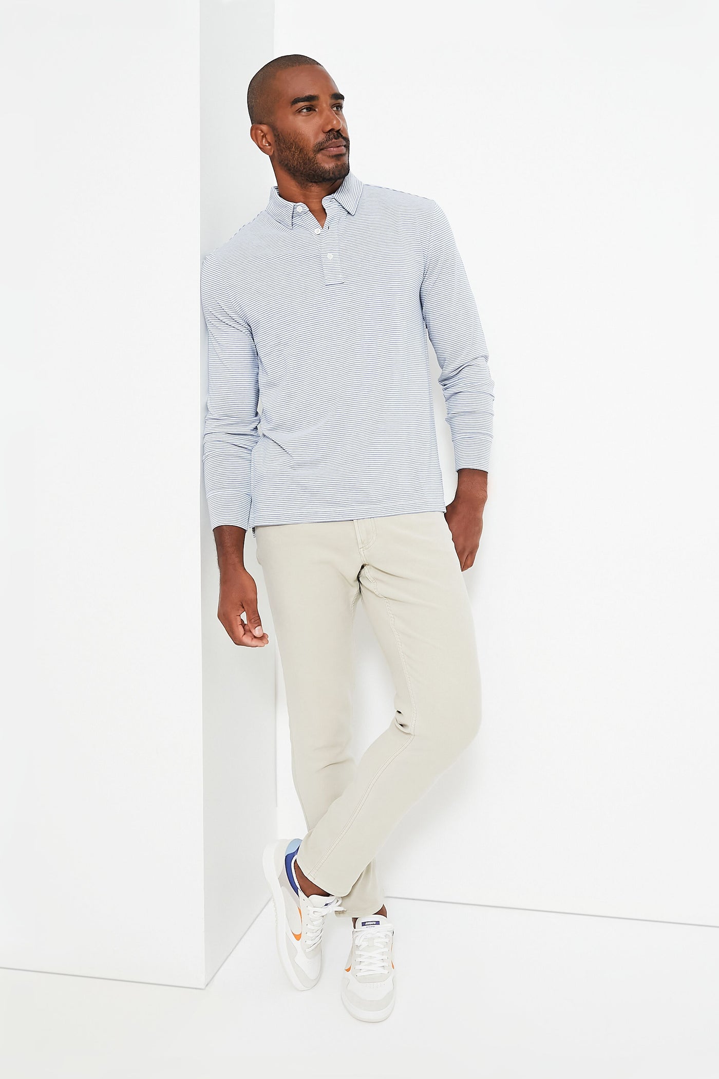 Madaket Stripe Long Sleeve Movement Polo