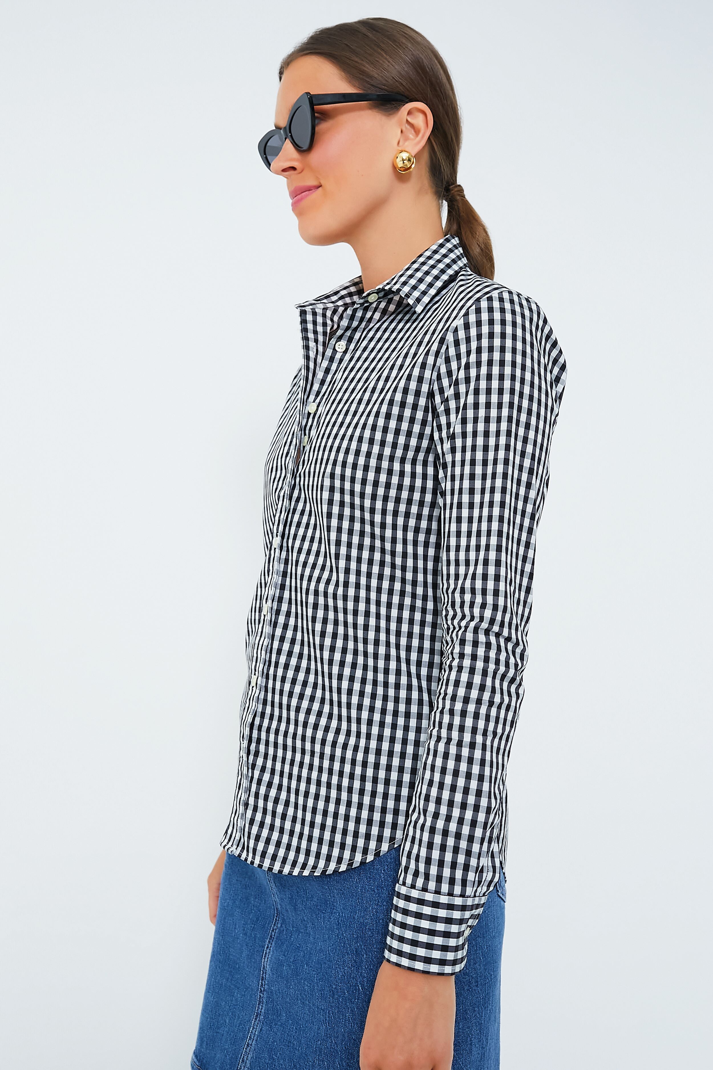 Black Large Check Long Sleeve Icon Shirt