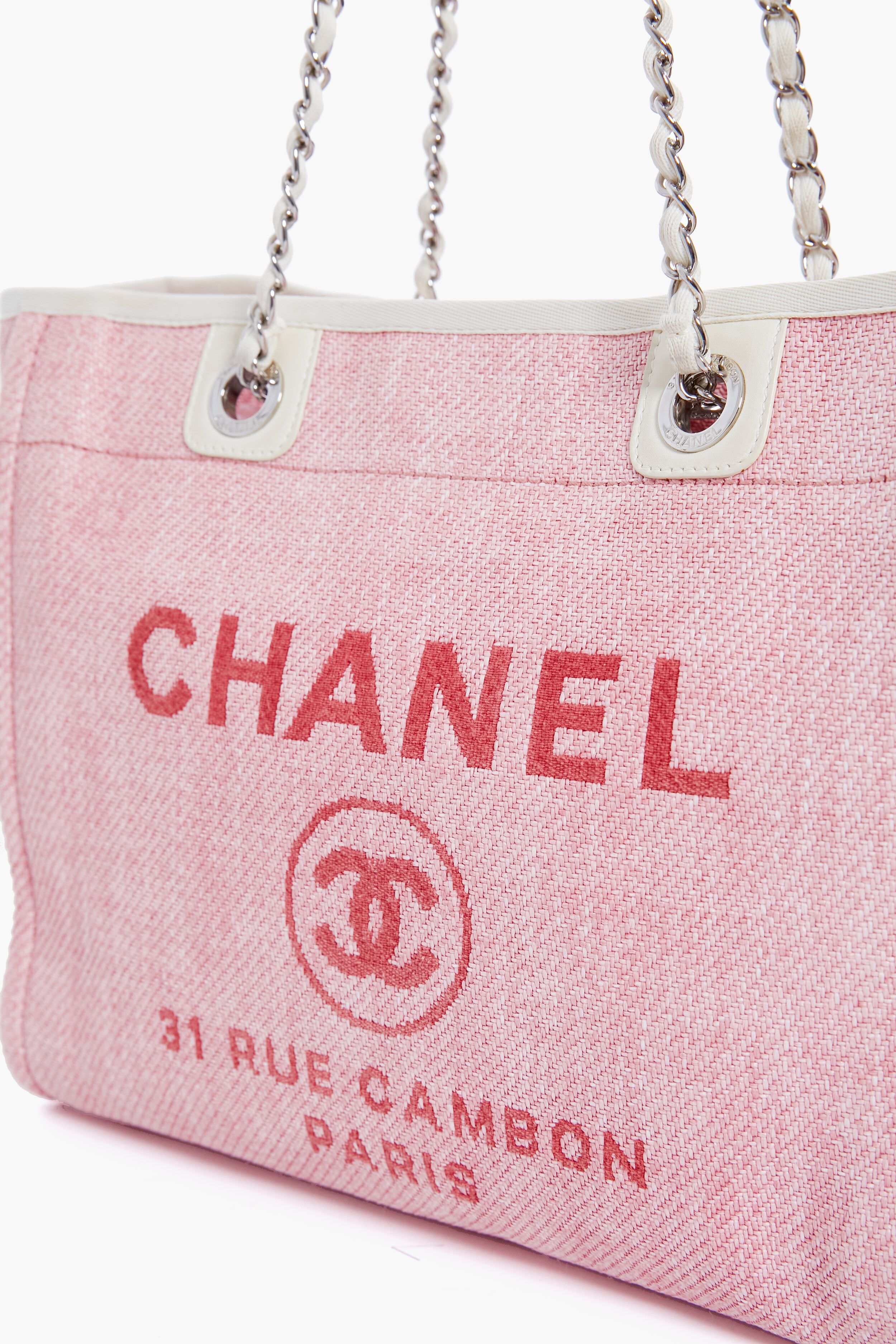 CHANEL Pink Deauville MM Chain Tote