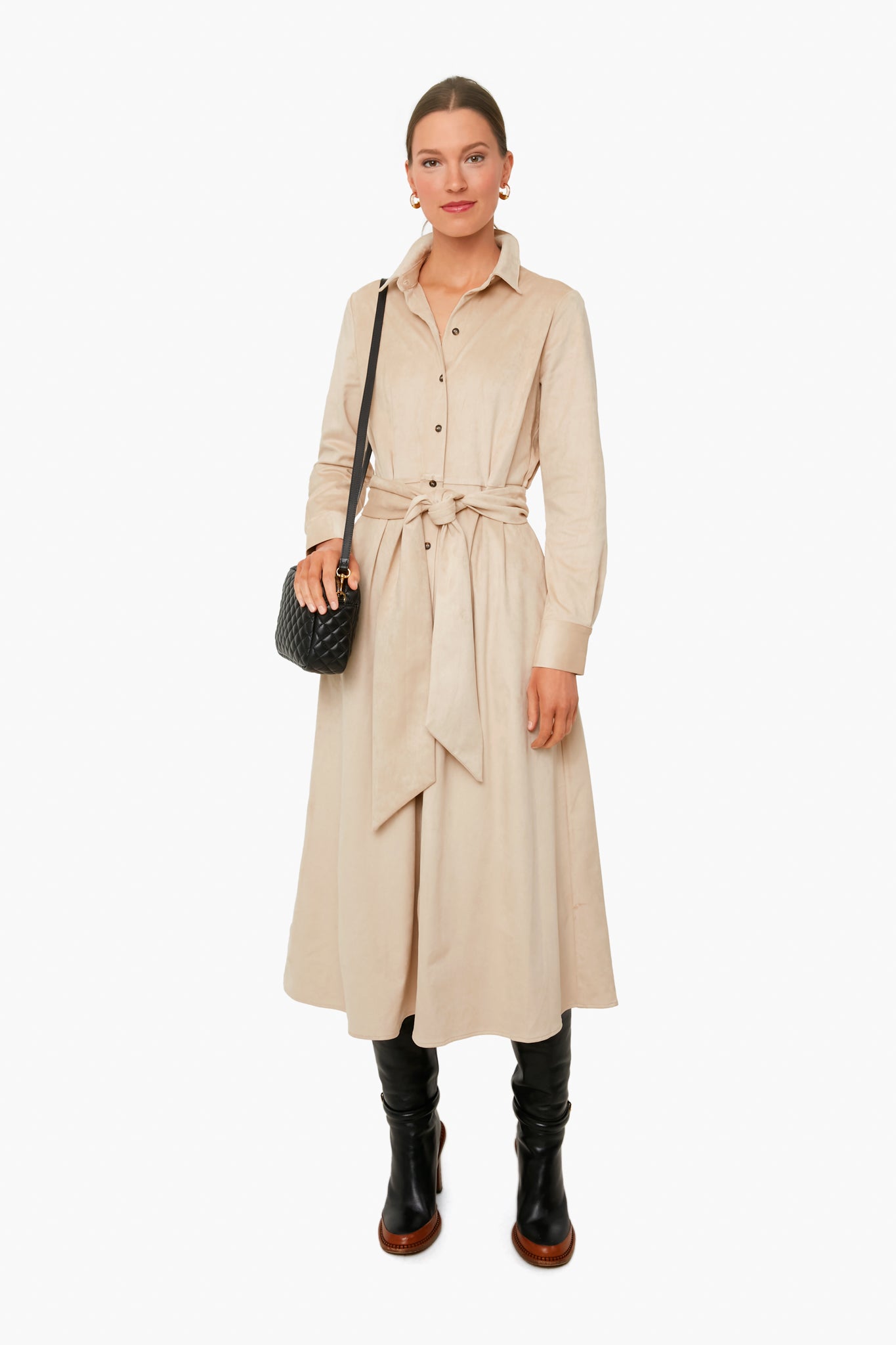 Black Quilted Midi Sac