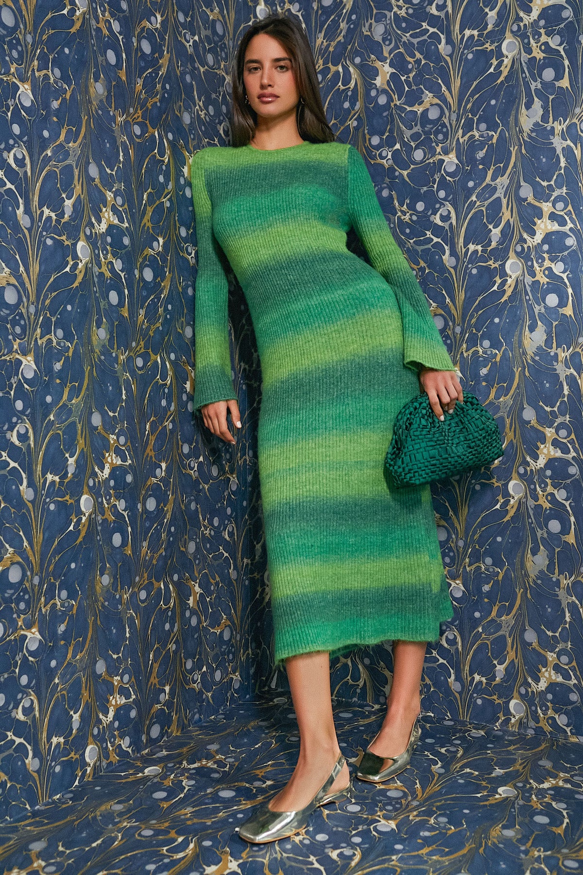 Gummy Green Multi Axon Dress | SIMONMILLER
