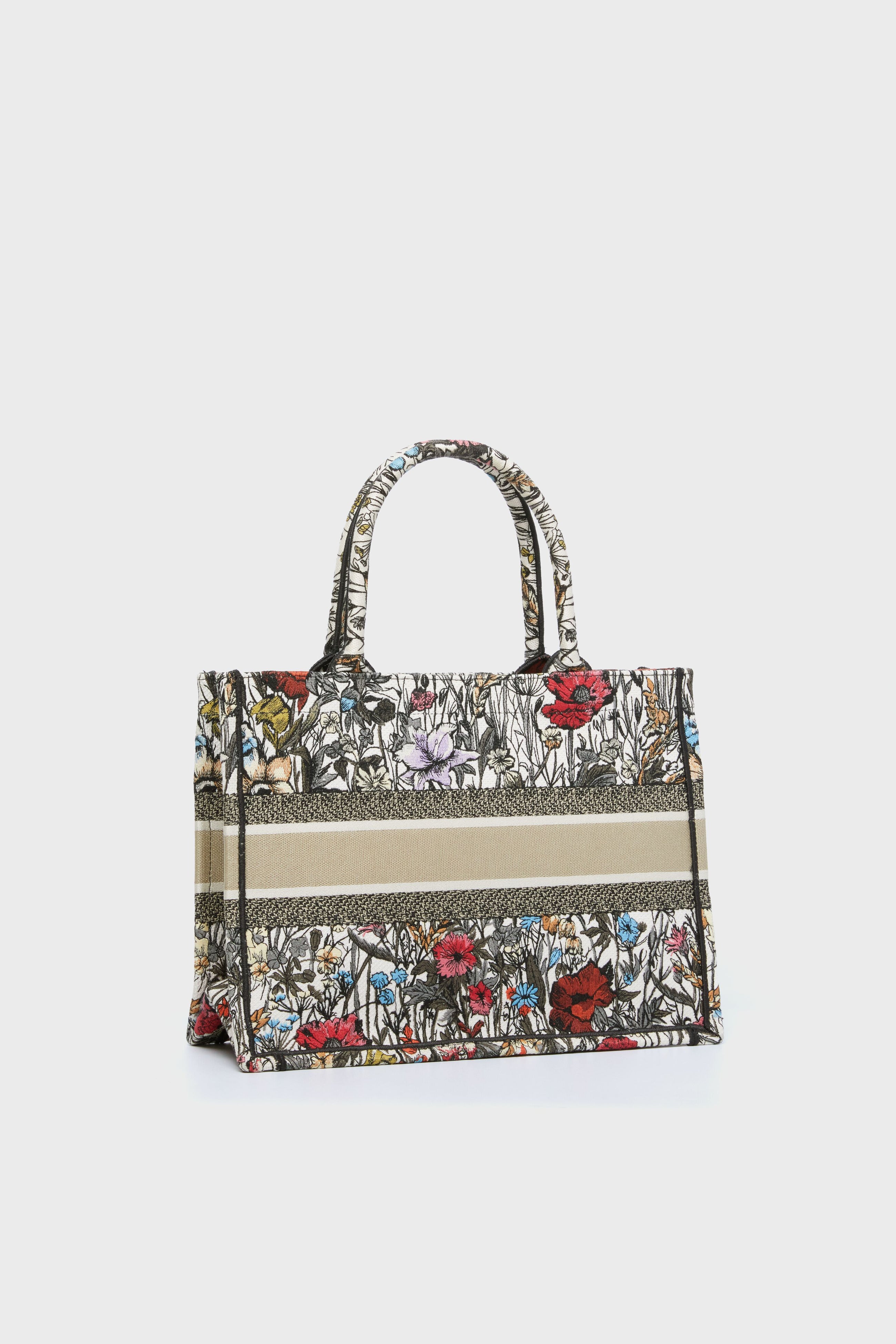 Christian Dior Flower Canvas Medium Book Tote