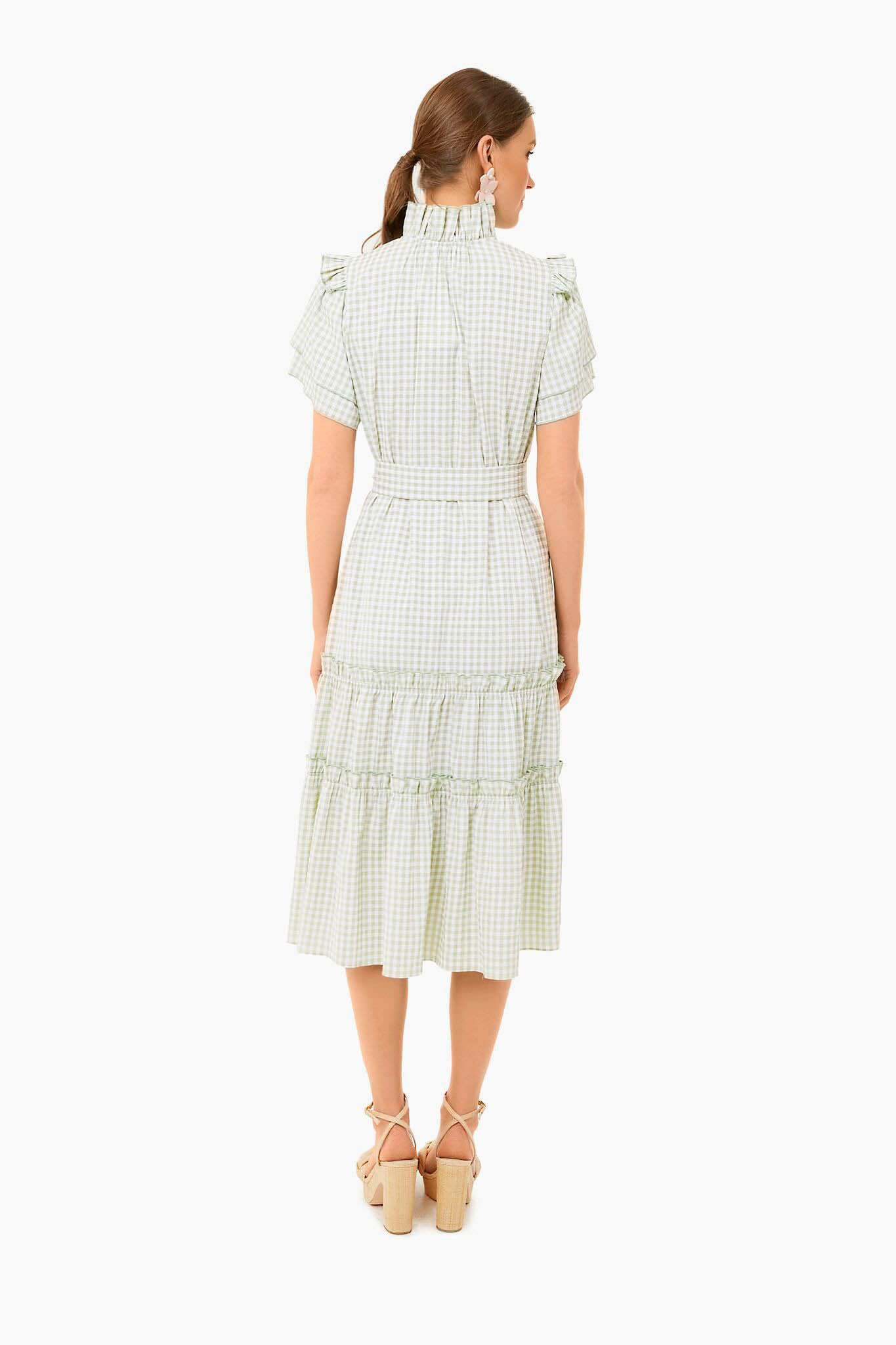 Pale Green Check Matthews Dress