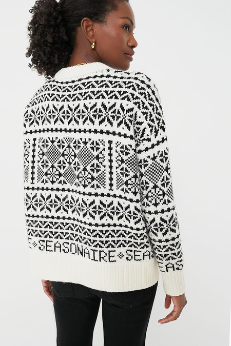 Charcoal and Cream Fair Isle Sandwick Sweater