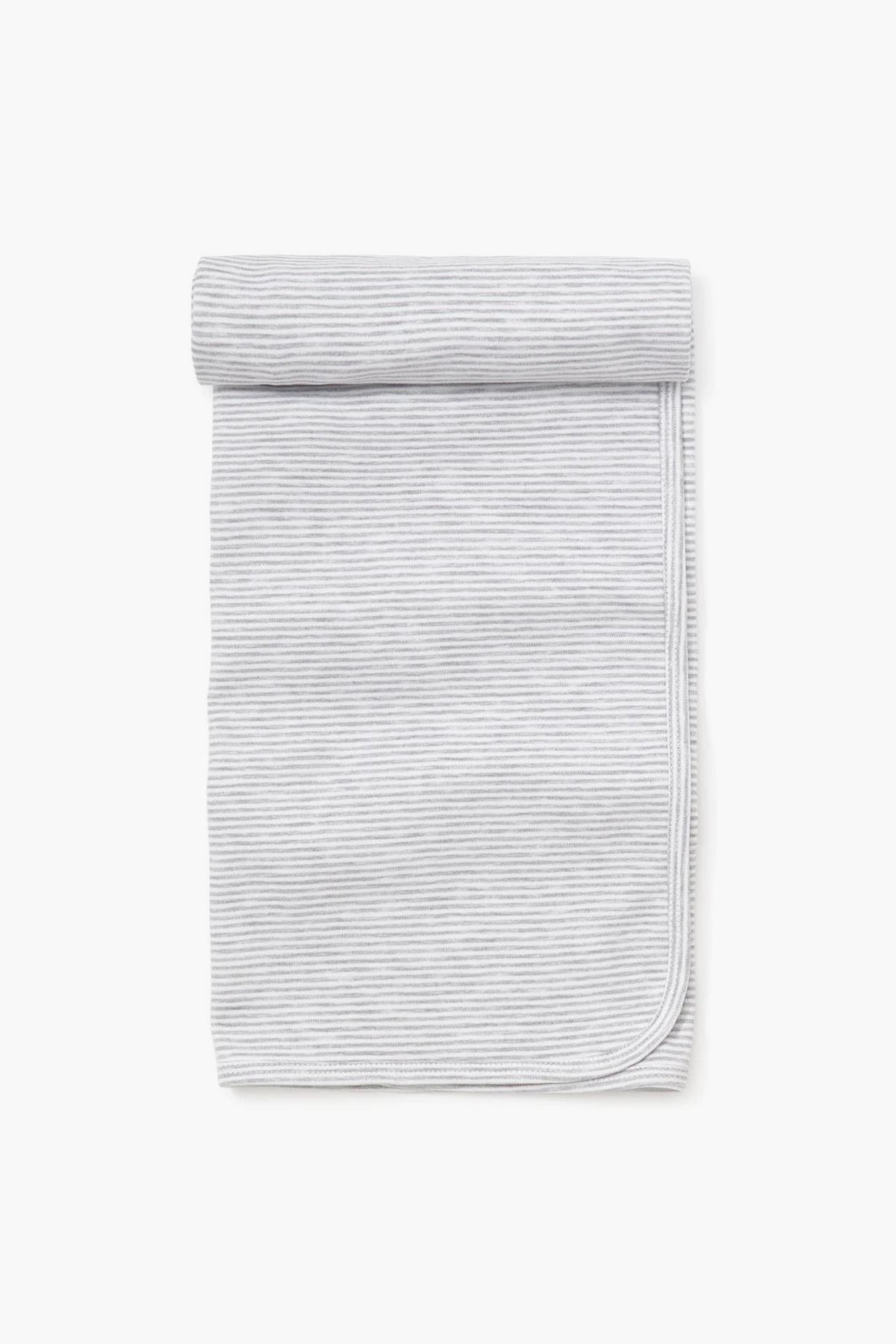 Gray Stripe Classic Rib Blanket