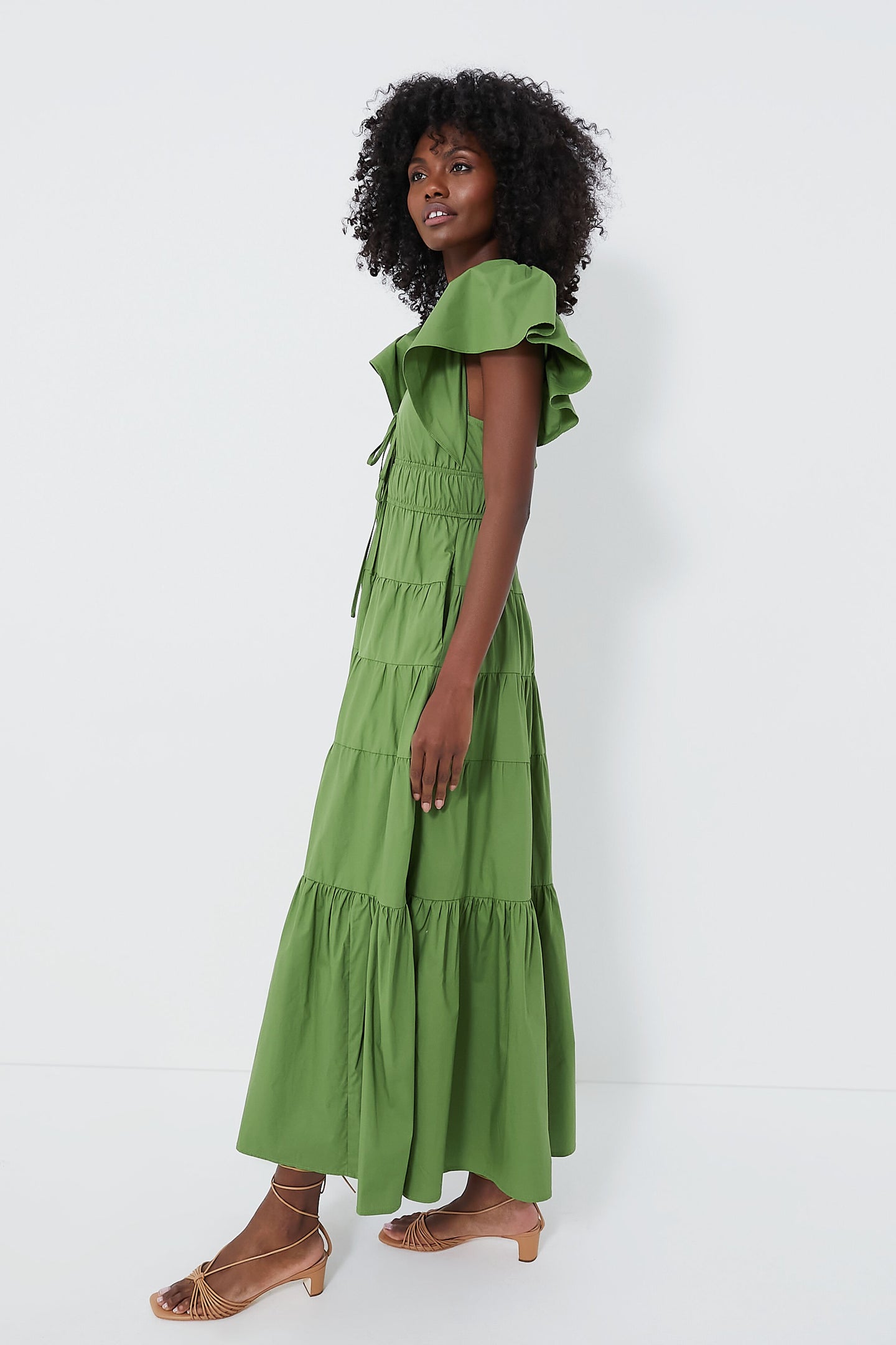 Olive V-Neck Maxi Dress