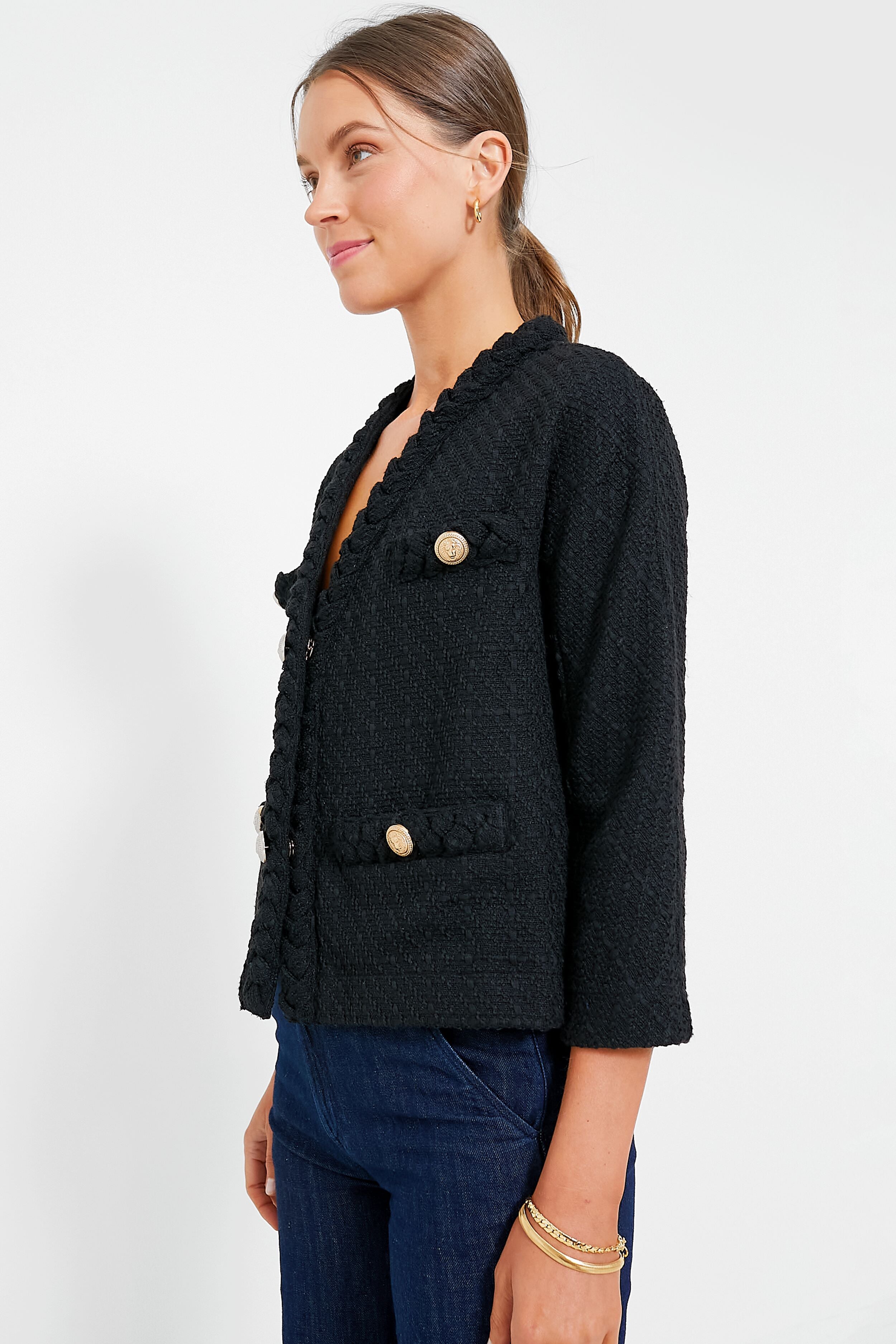 Black Clodagh Tweed Jacket | Tuckernuck Black / S