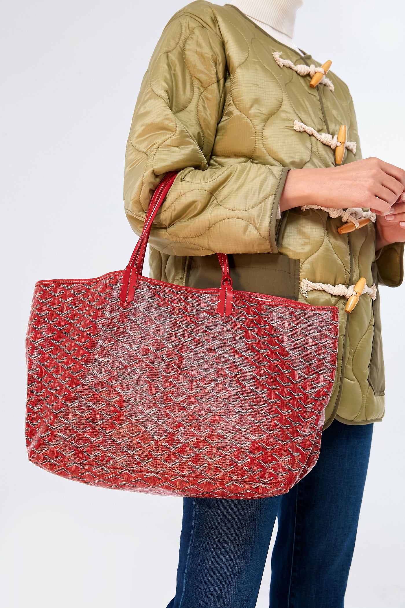 Goyard Red Saint Louis PM Tote Bag