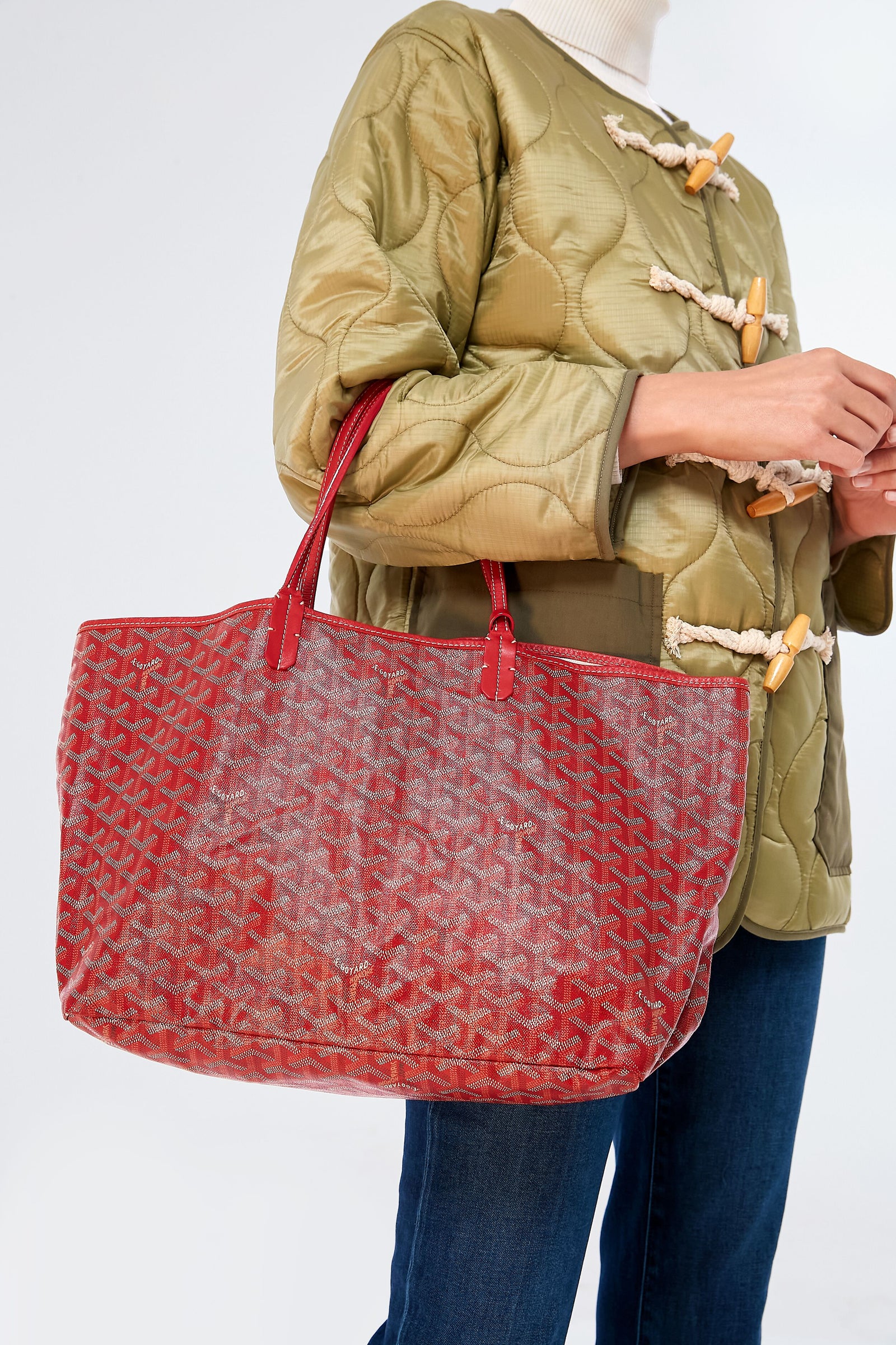 Goyard Red Saint Louis PM Tote Bag