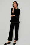 Black Velour Jojo Top