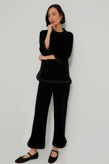 Black Velour Jojo Top