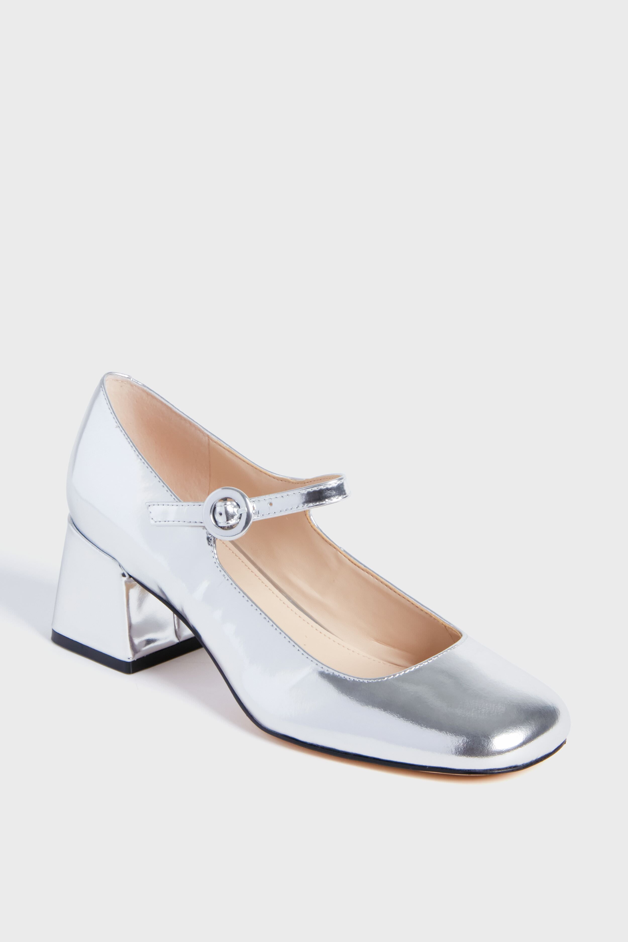 Chunky Low Block Heels for Women - Closed Toe 2 Inch Chunky Heels Flight  Attendant Shoes - Dress Pump Shoes Pointed Toe Slip On Office Shoes, Silver,  9 : Buy Online at