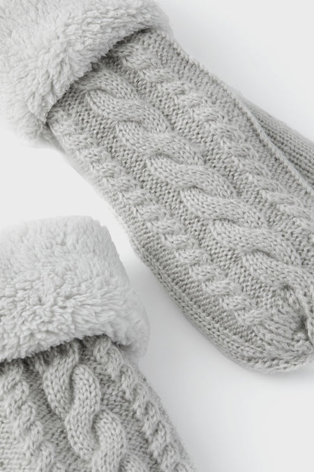 Light Grey Flurry Lined Mitten