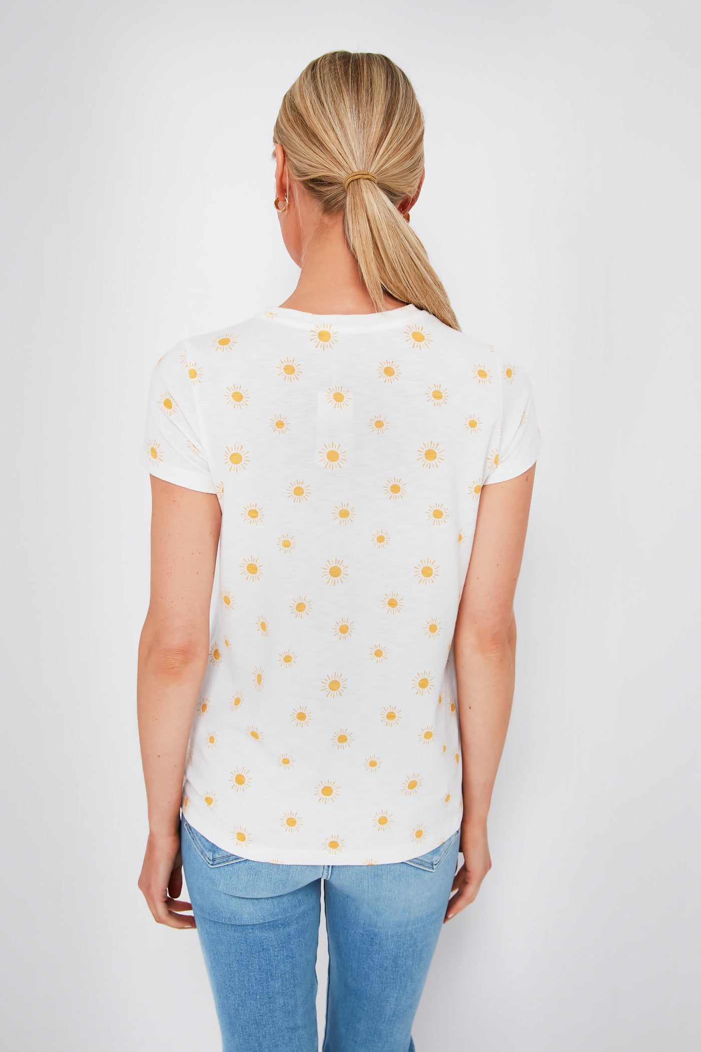 Gold Sun Print Swing Crew Tee