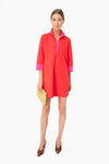 Pink and Red Colorblock Megan Taffeta Dress