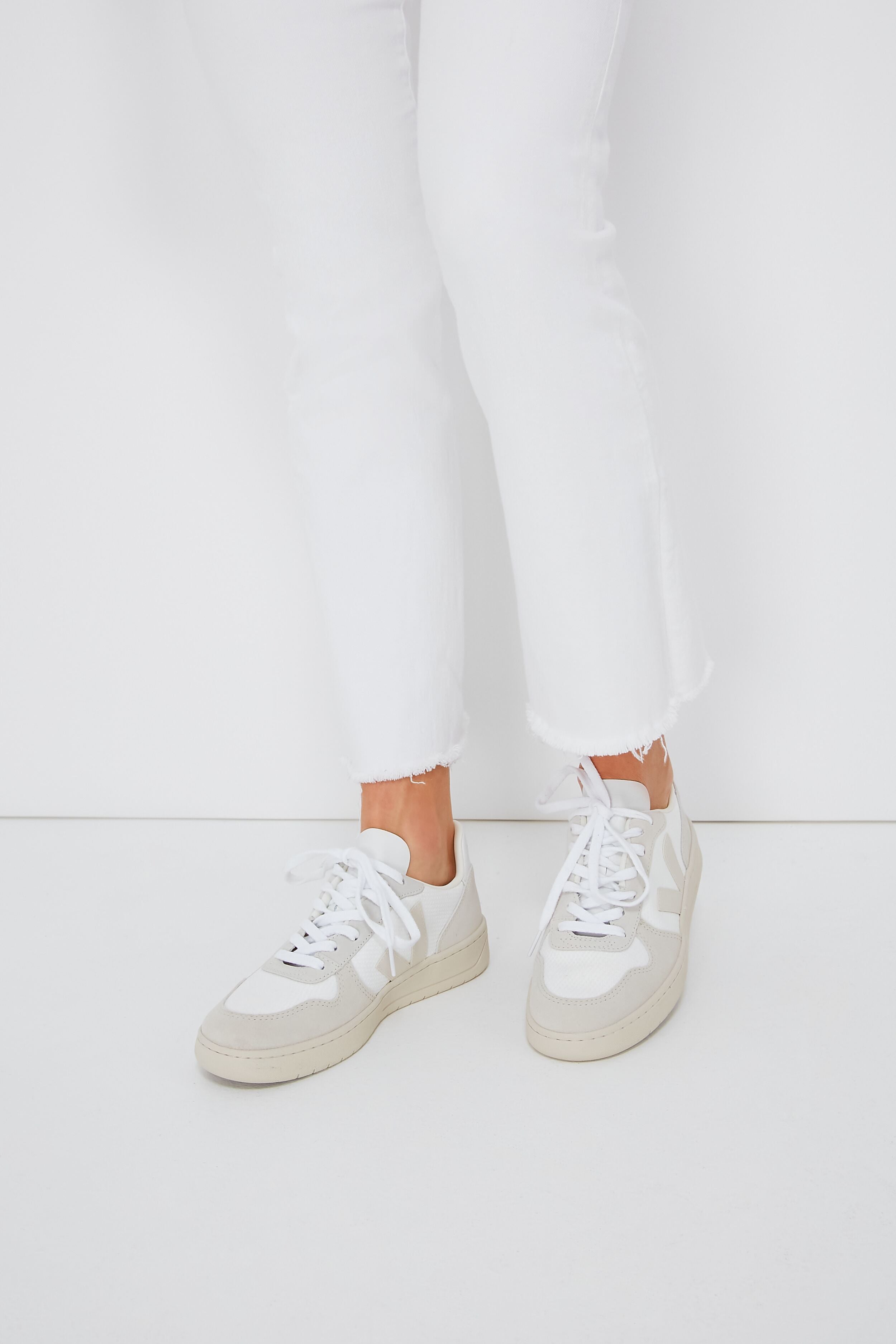 White Natural Pierre V-10 Sneakers