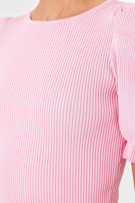 Pink Short Sleeve Lawrence Sweater