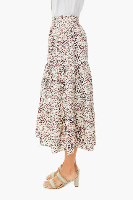 Day Calla Cheetah Pintuck Midi Skirt
