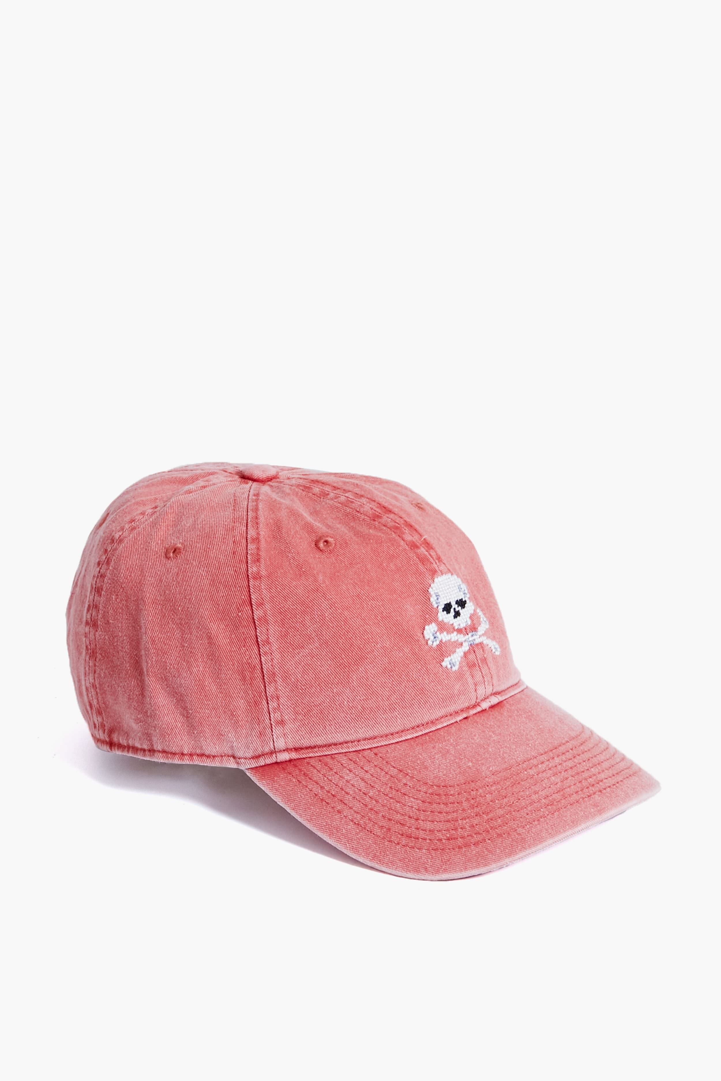Nantucket Red Jolly Roger Needlepoint Hat | Smathers and Branson display picture 1