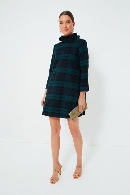 black watch plaid dress Sail to Sable Socked Waist Midi in Blackwatch Dry clean only. Belted Shirt Dress in Black