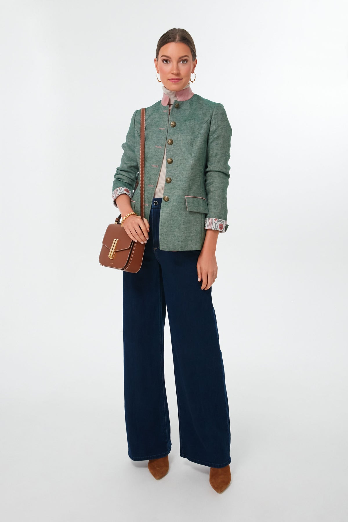 Green Linen Camille Tale Jacket