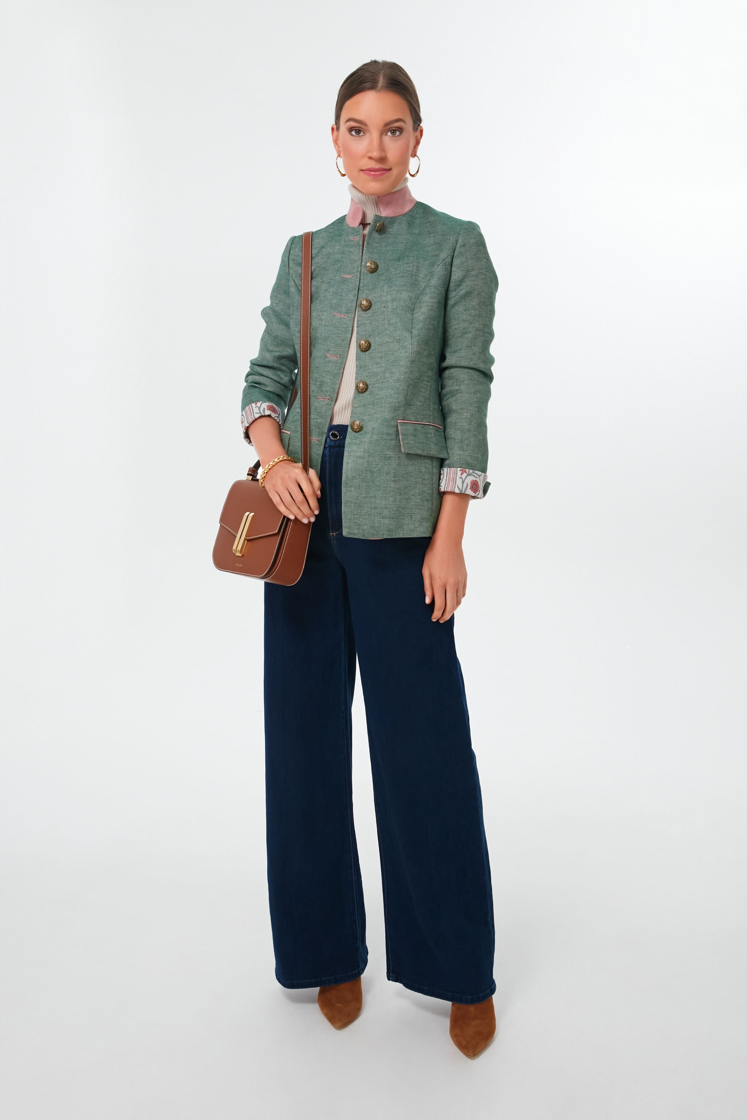 Green Linen Camille Tale Jacket