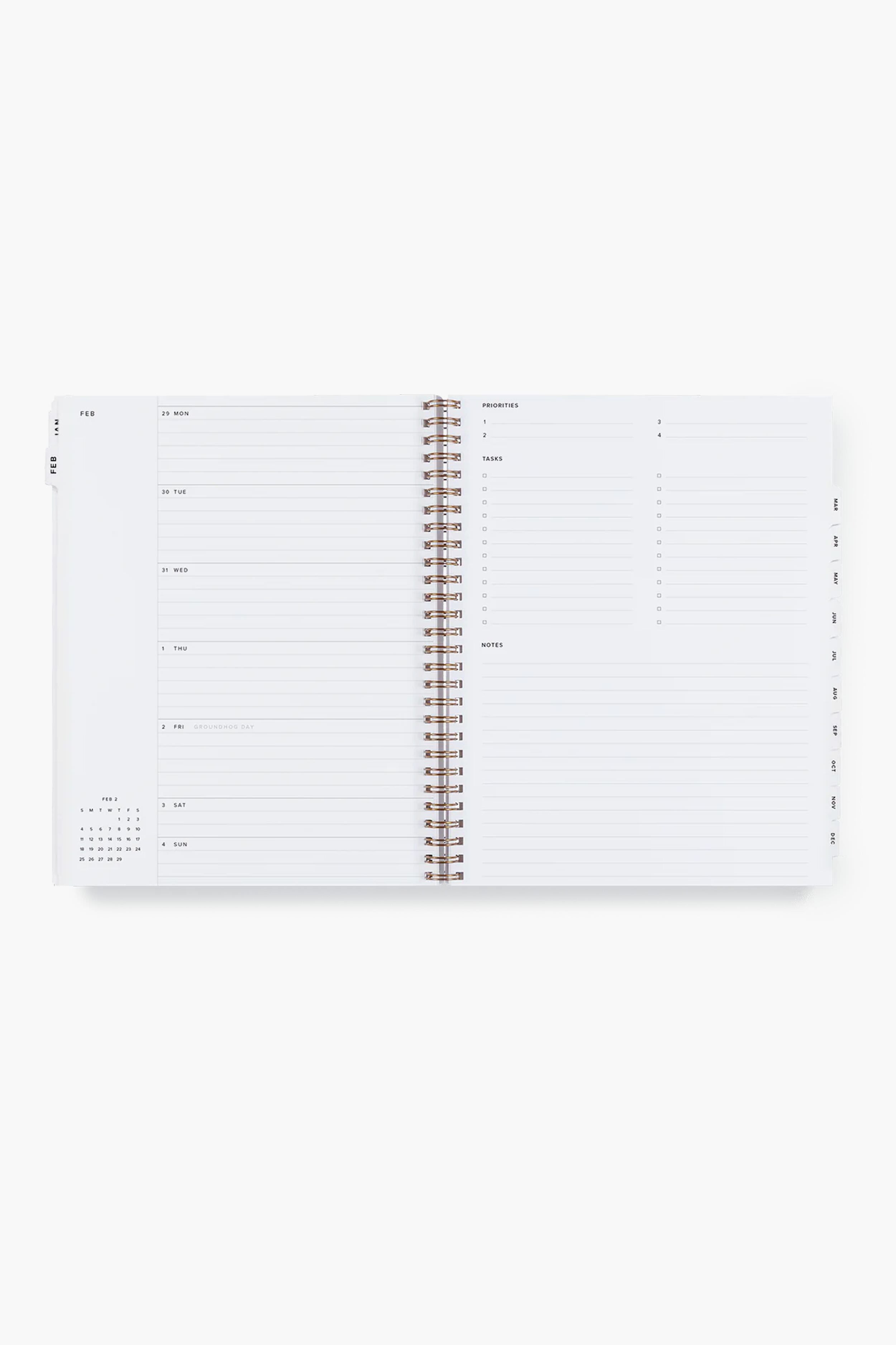 2024 Natural Linen Yearly Task Planner