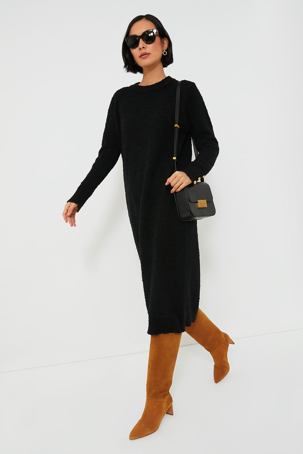 Black Boucle Knit Nelle Dress | Tuckernuck Black Boucle Knit Nelle Dress | Tuckernuck