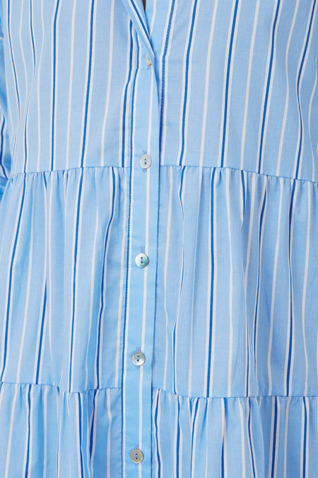 Shades of Blue Stripe Cara Dress