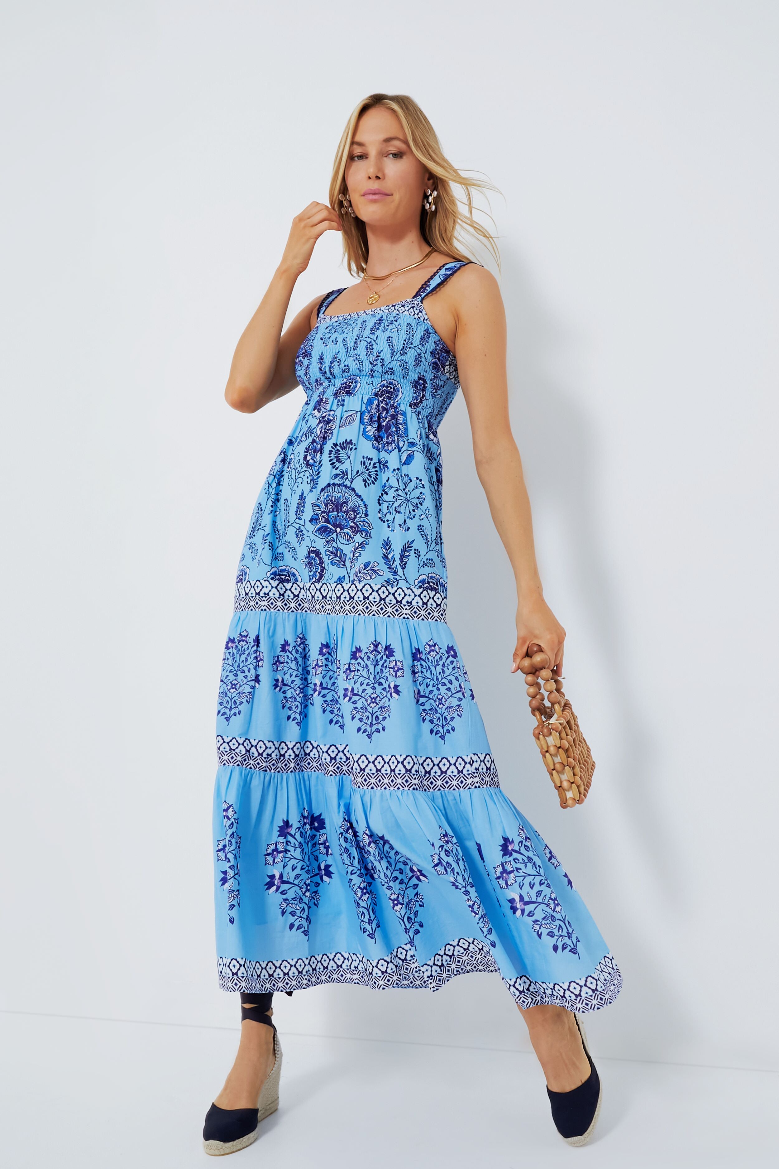 Cultivated Charm Powder Blue One-Shoulder Maxi Dress