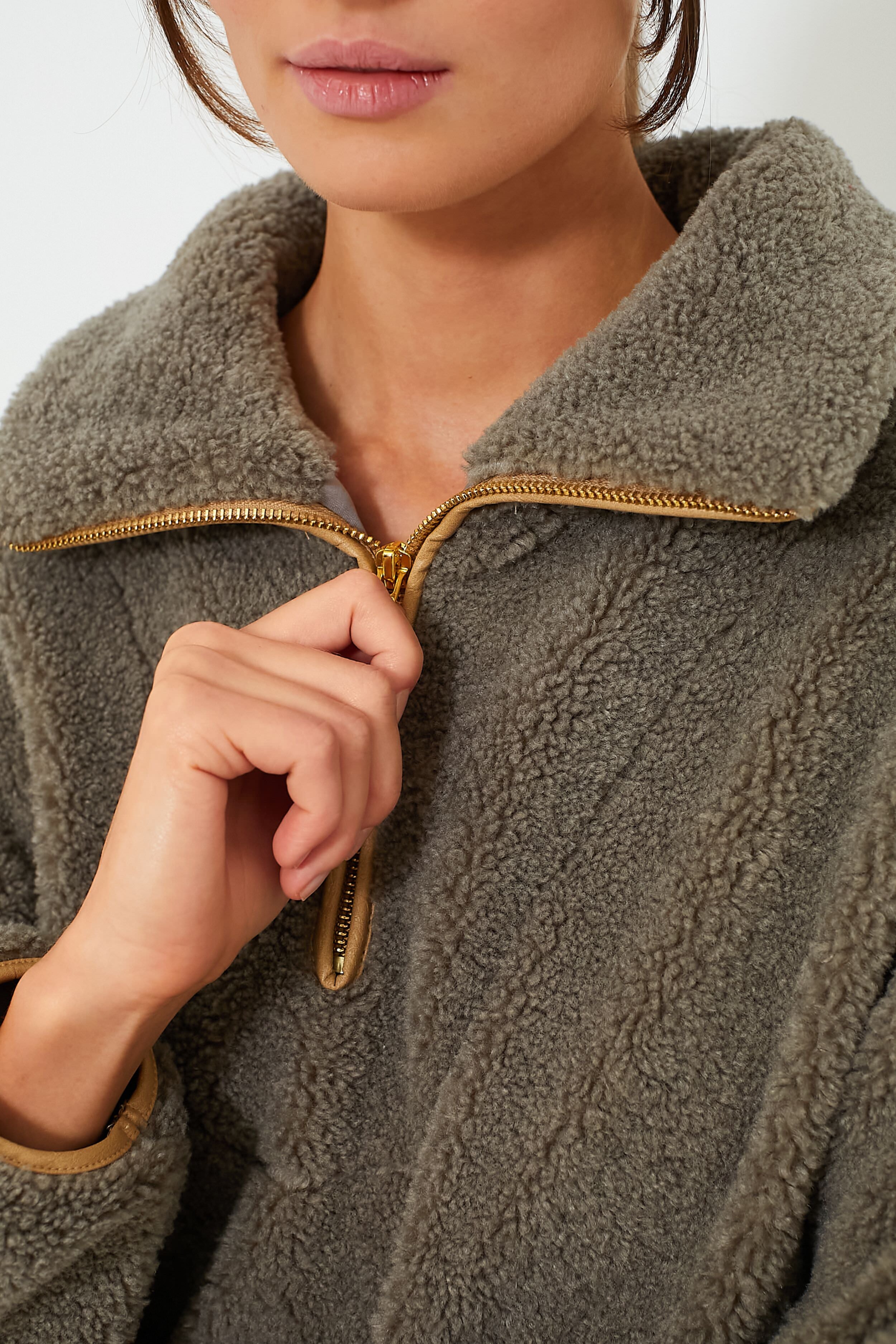 Olive Rhodes Shearling Quarter Zip | Tuckernuck