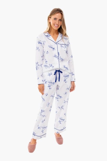 Indigo Floral Pajama Set Petite Plume