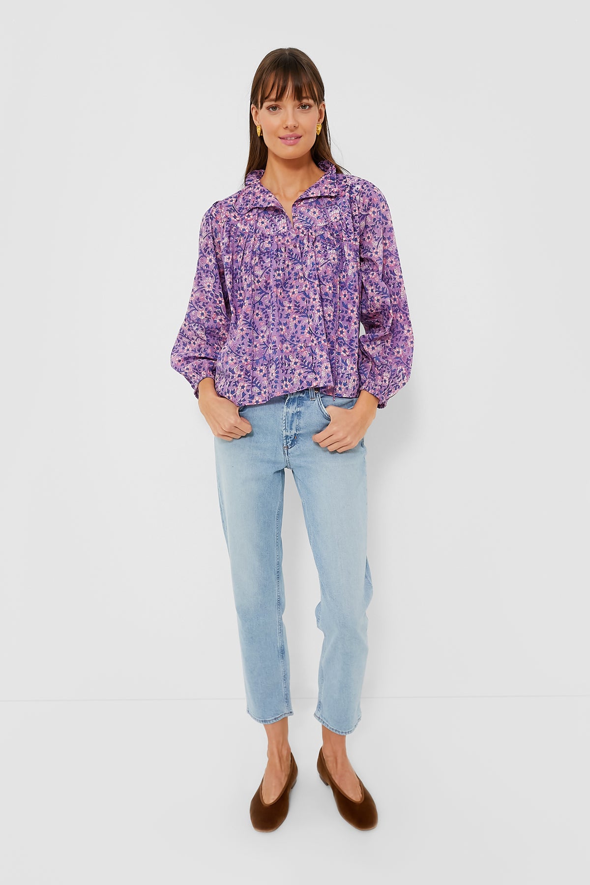 Violet Wildflower Organic Emmaline Blouse