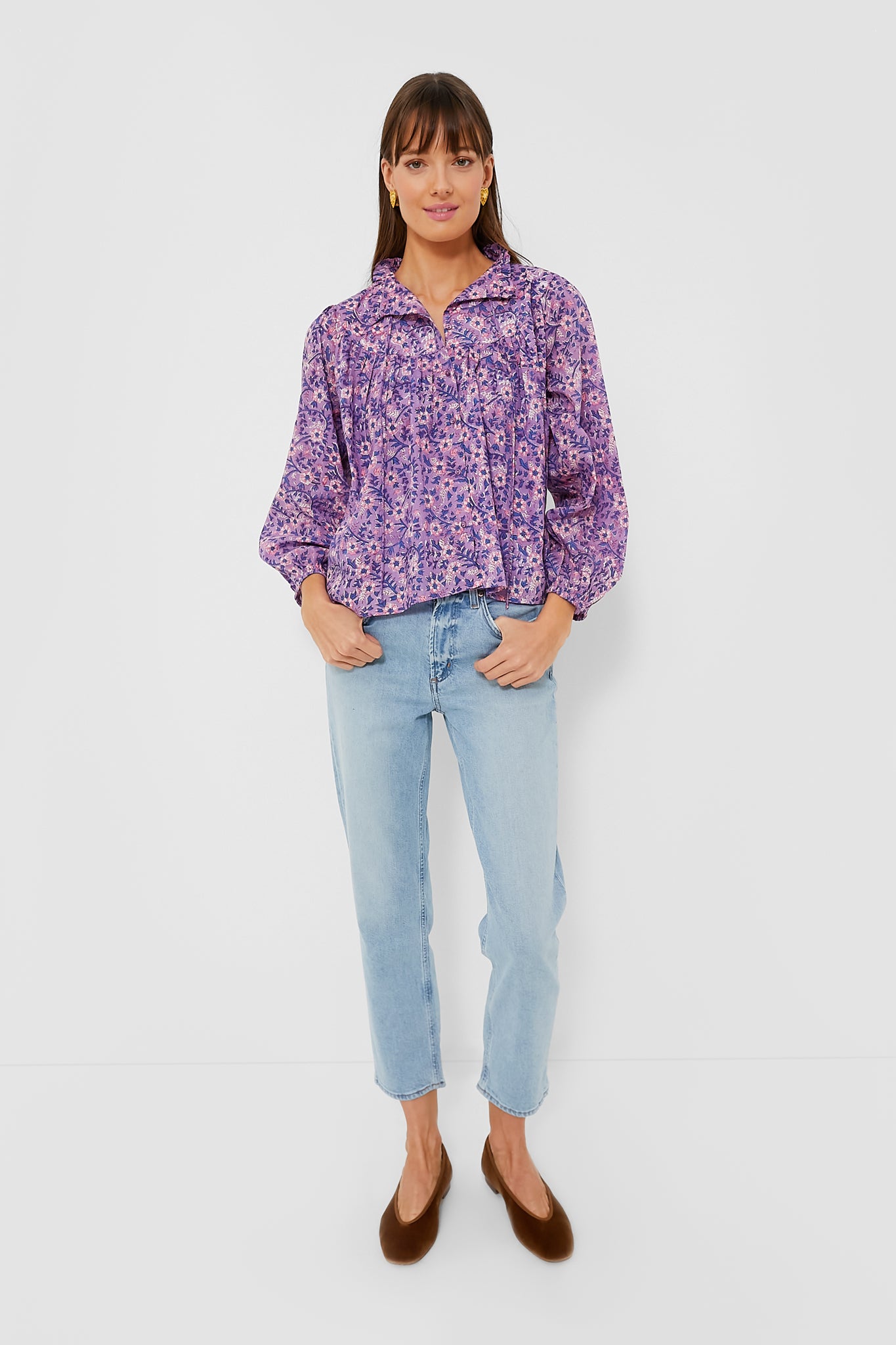 Violet Wildflower Organic Emmaline Blouse