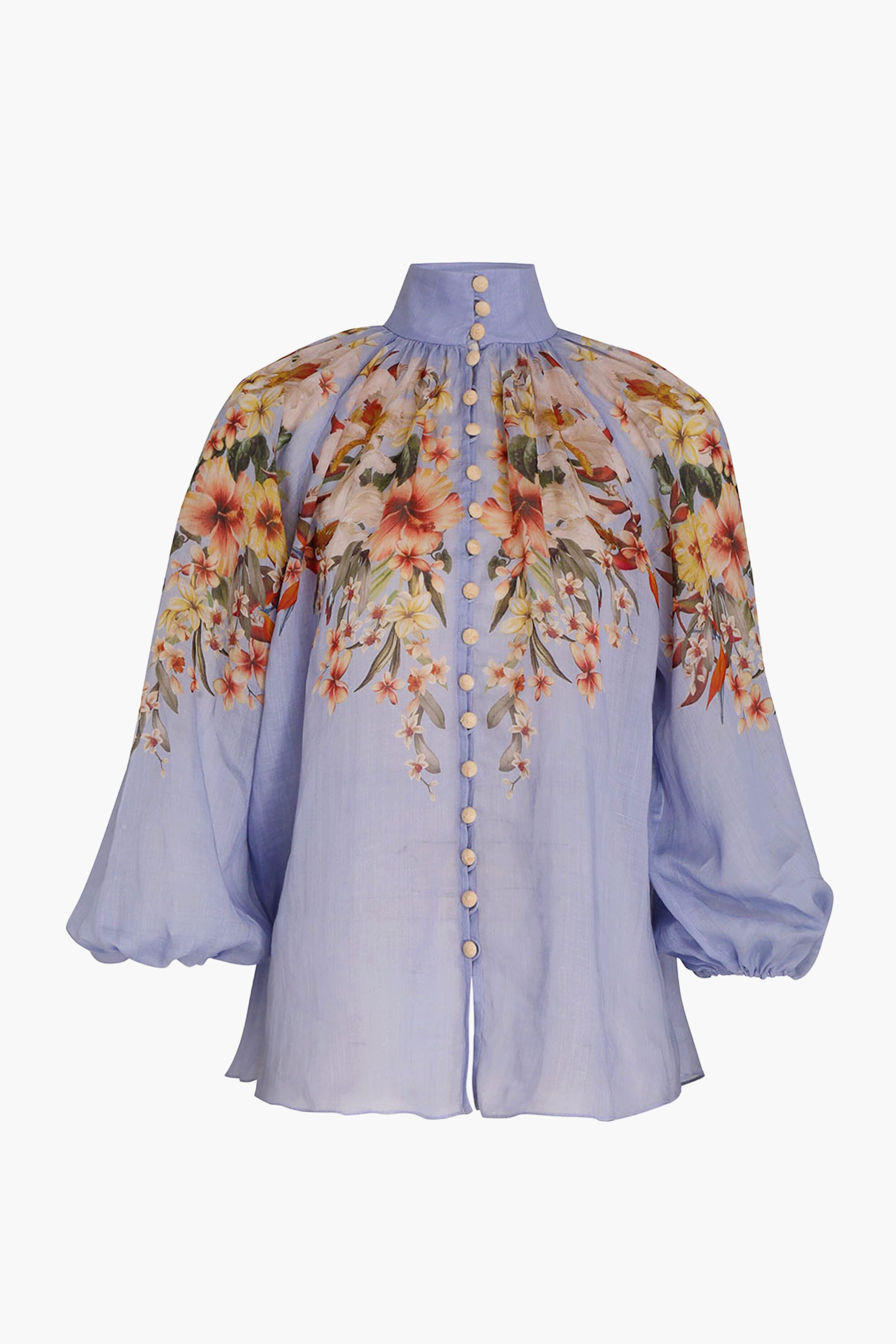 Blue Palm Lexi Billow Blouse | Zimmermann