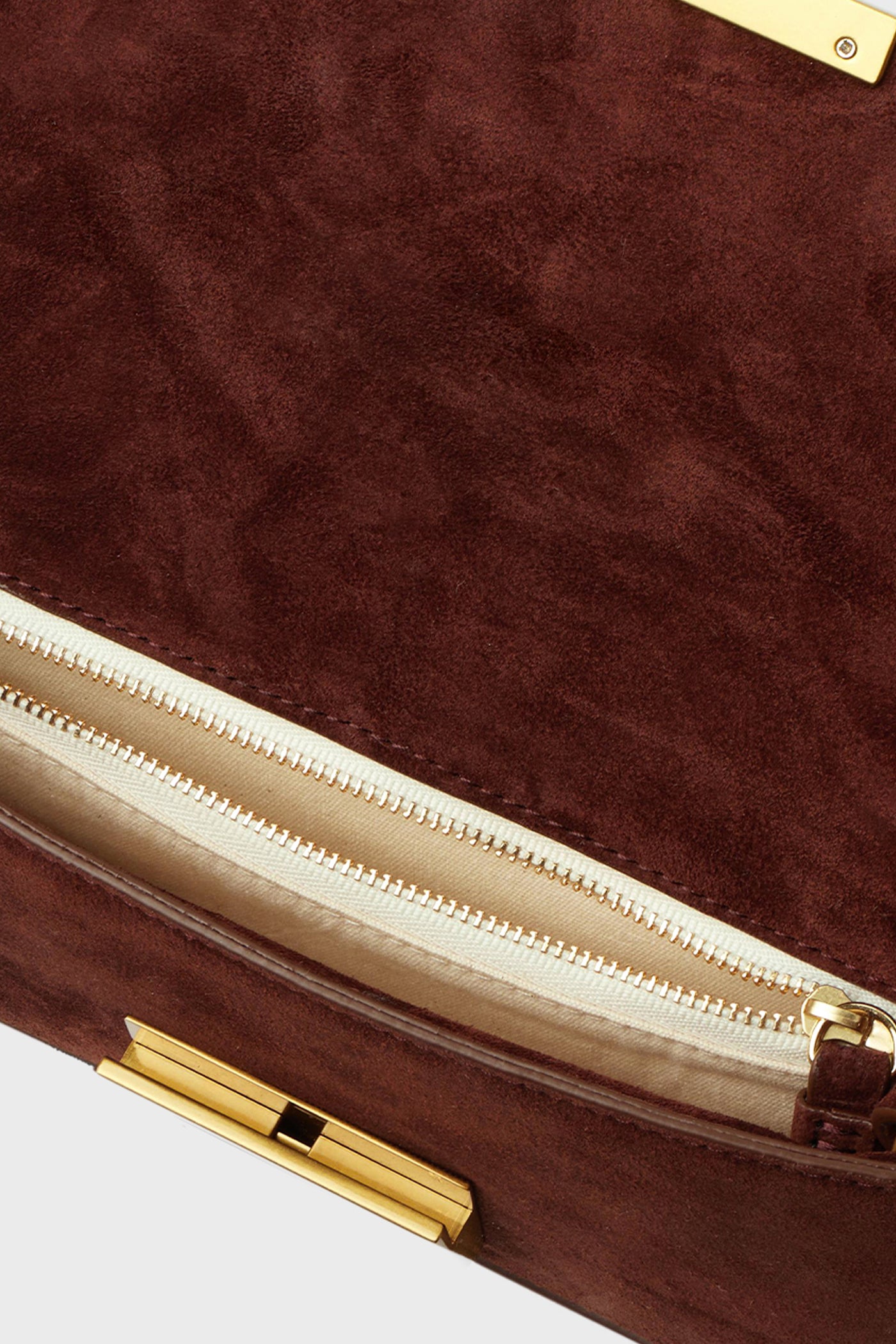 Espresso Suede Stefania Bag