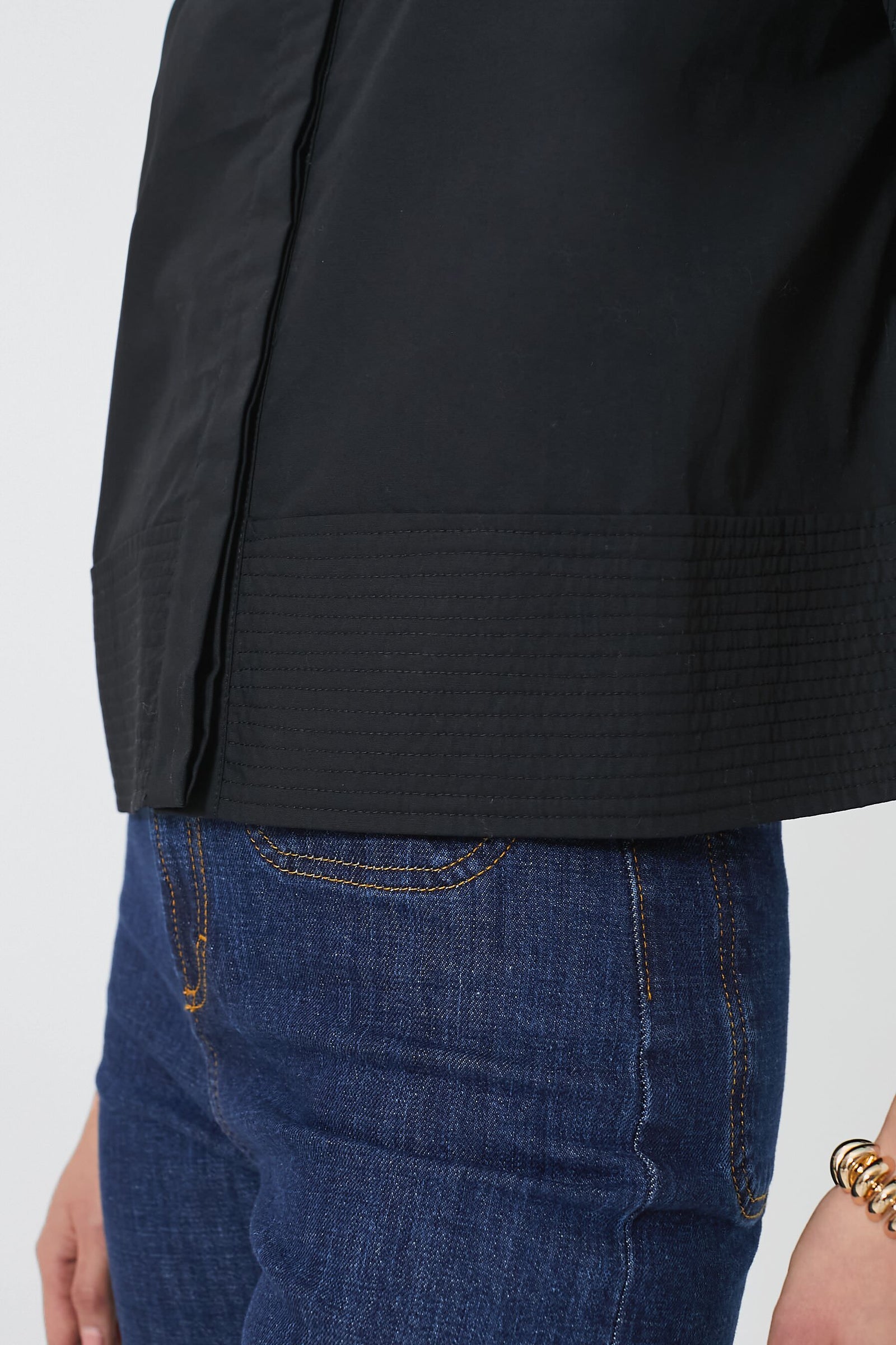 Black Trapunto Stitch Sofia Shirt