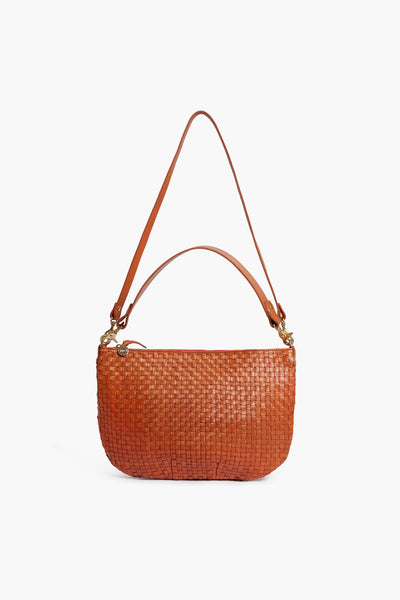 Clare V. Moyen Messenger Bag in Black/Natural Woven Checker