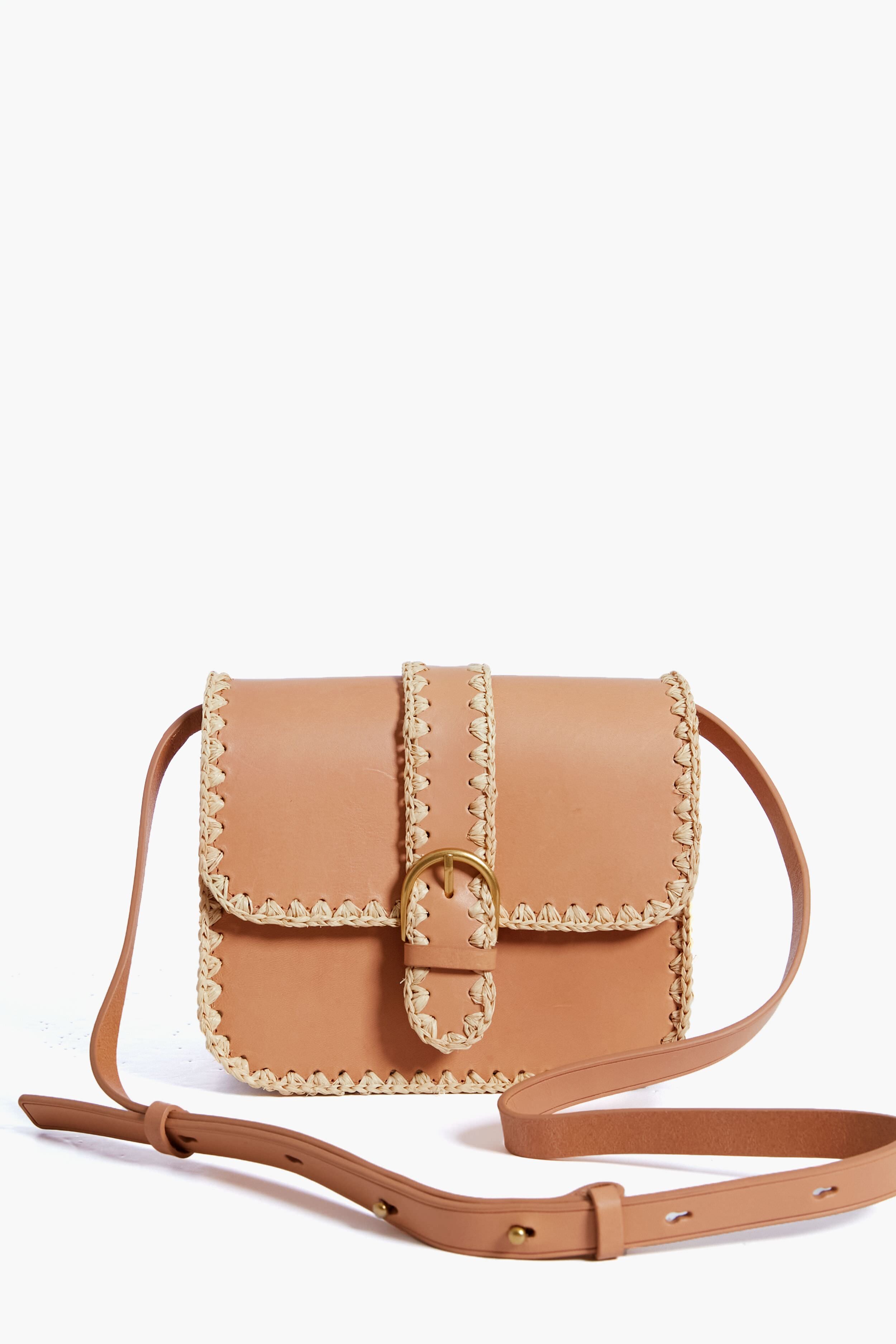 Honey Vachetta Lisel Raffia Trimmed Crossbody Loeffler Randall