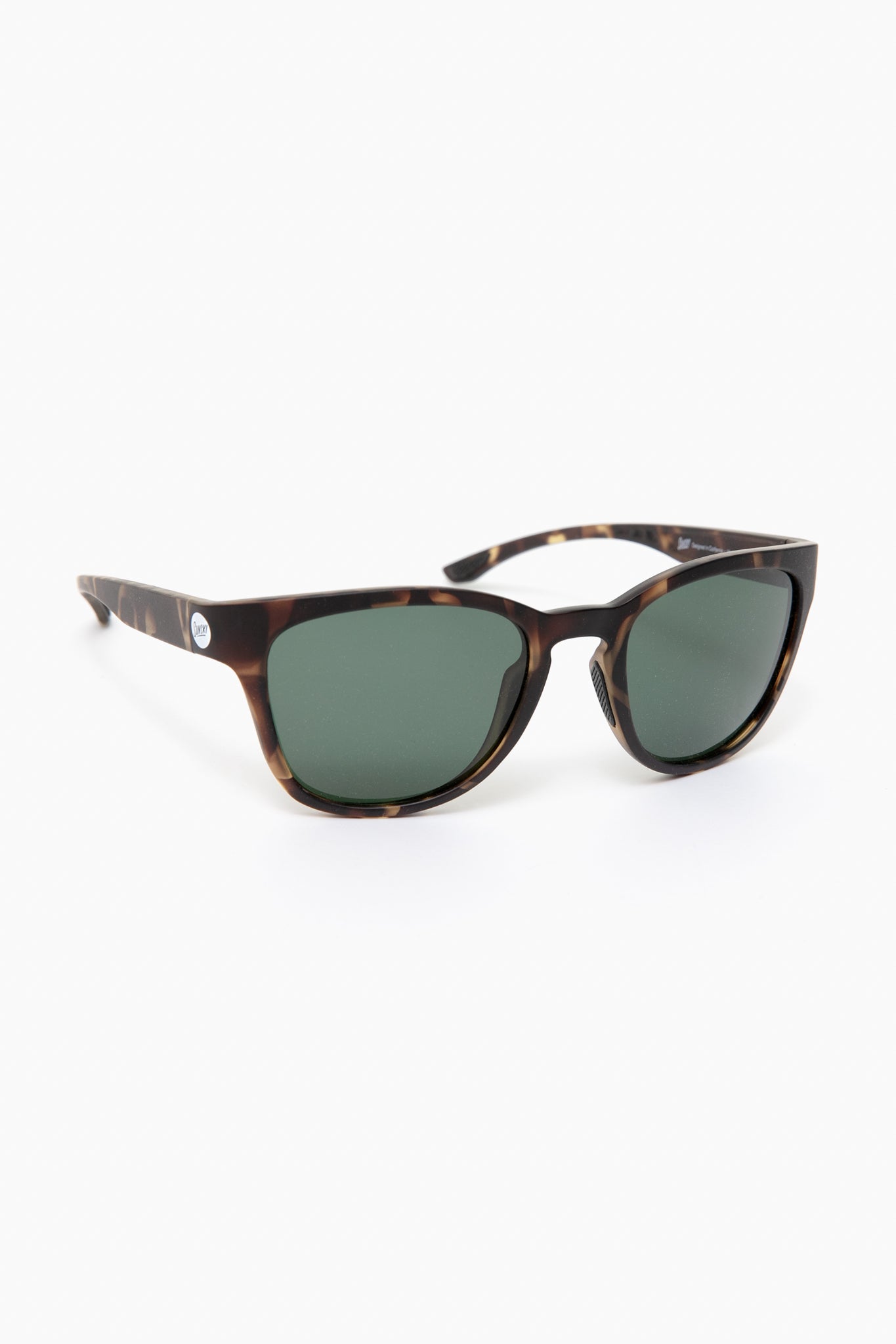 Sunski unisex tortoiseshell sunglasses with dark green polarized lenses and UV protection.