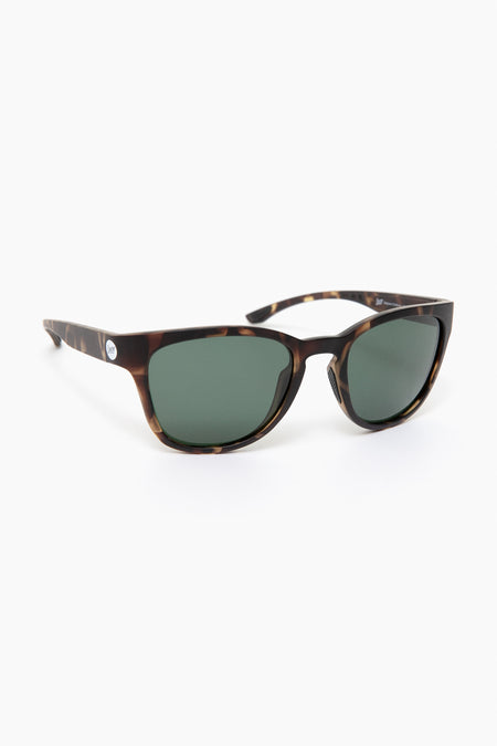 Sunski unisex tortoiseshell sunglasses with dark green polarized lenses and UV protection.