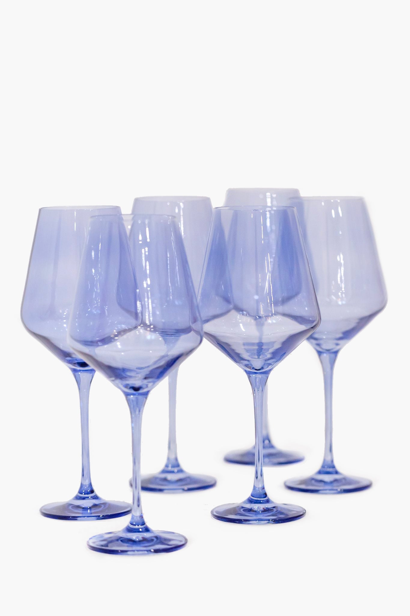 Estelle Colored Glass Stem Wineglasses, Set of 2 - Cobalt Blue