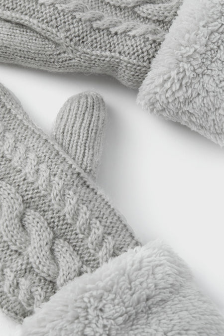 Light Grey Flurry Lined Mitten