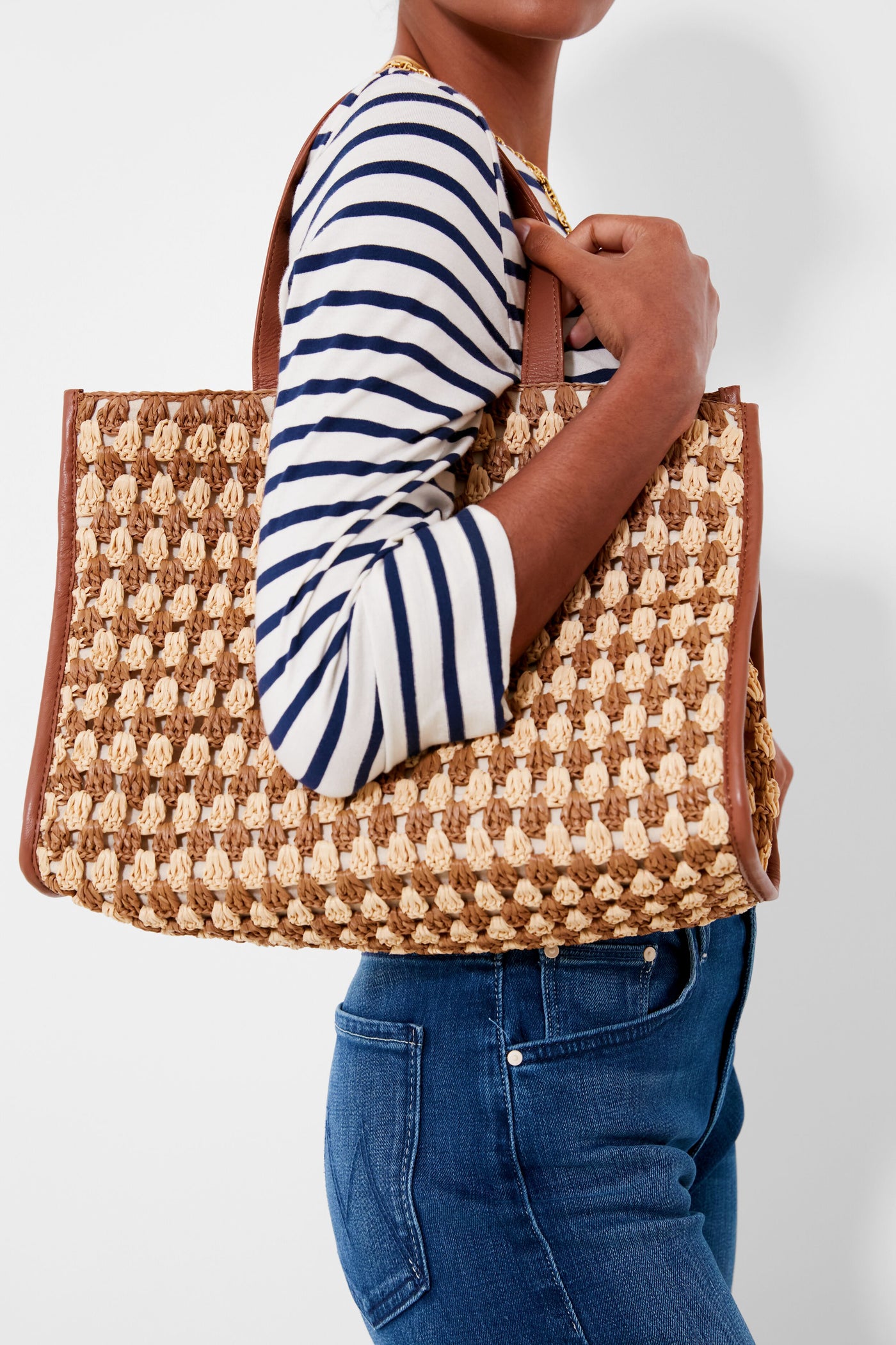 Natural Brown Crochet Pia Tote