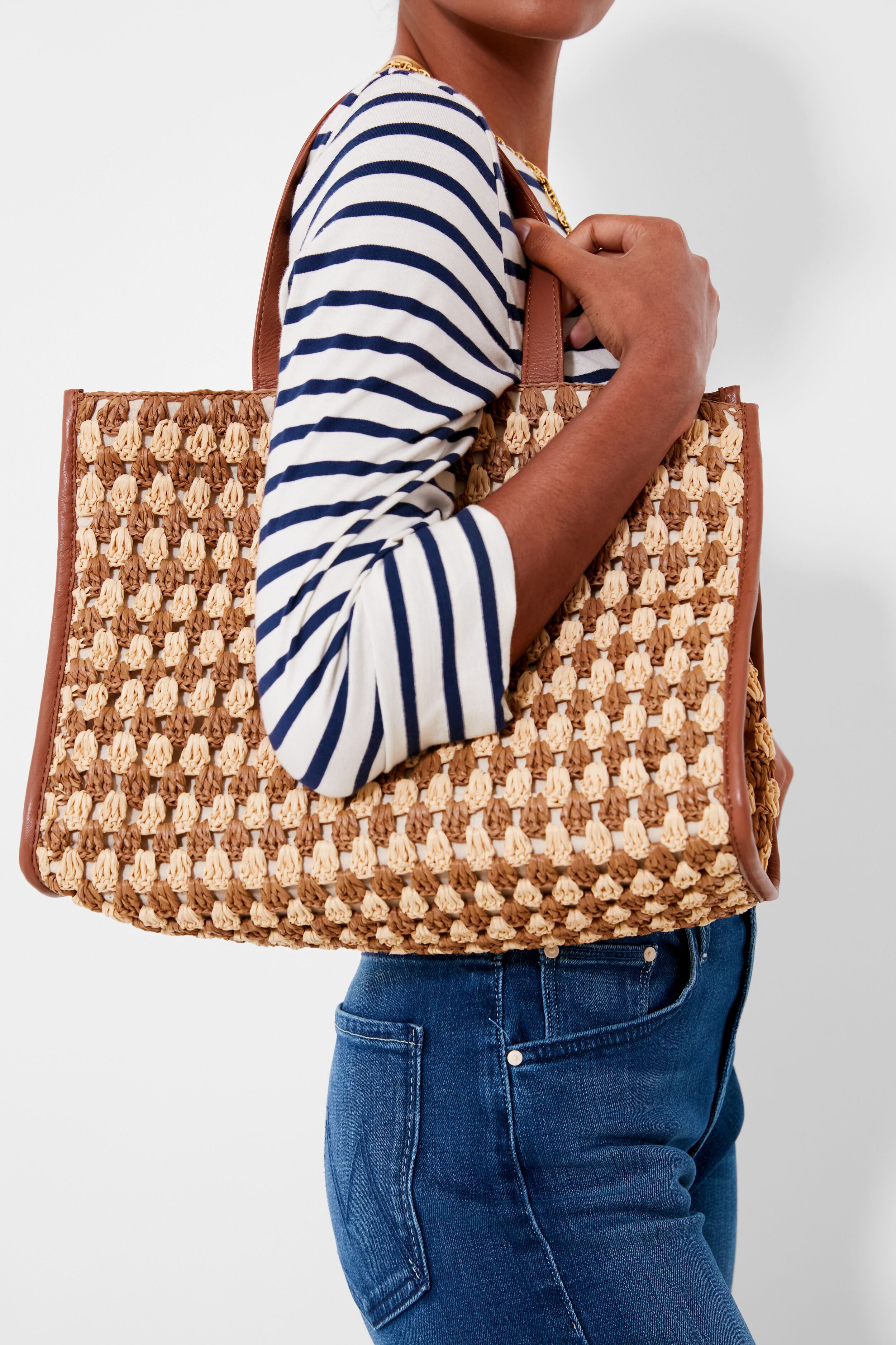 Natural Brown Crochet Pia Tote
