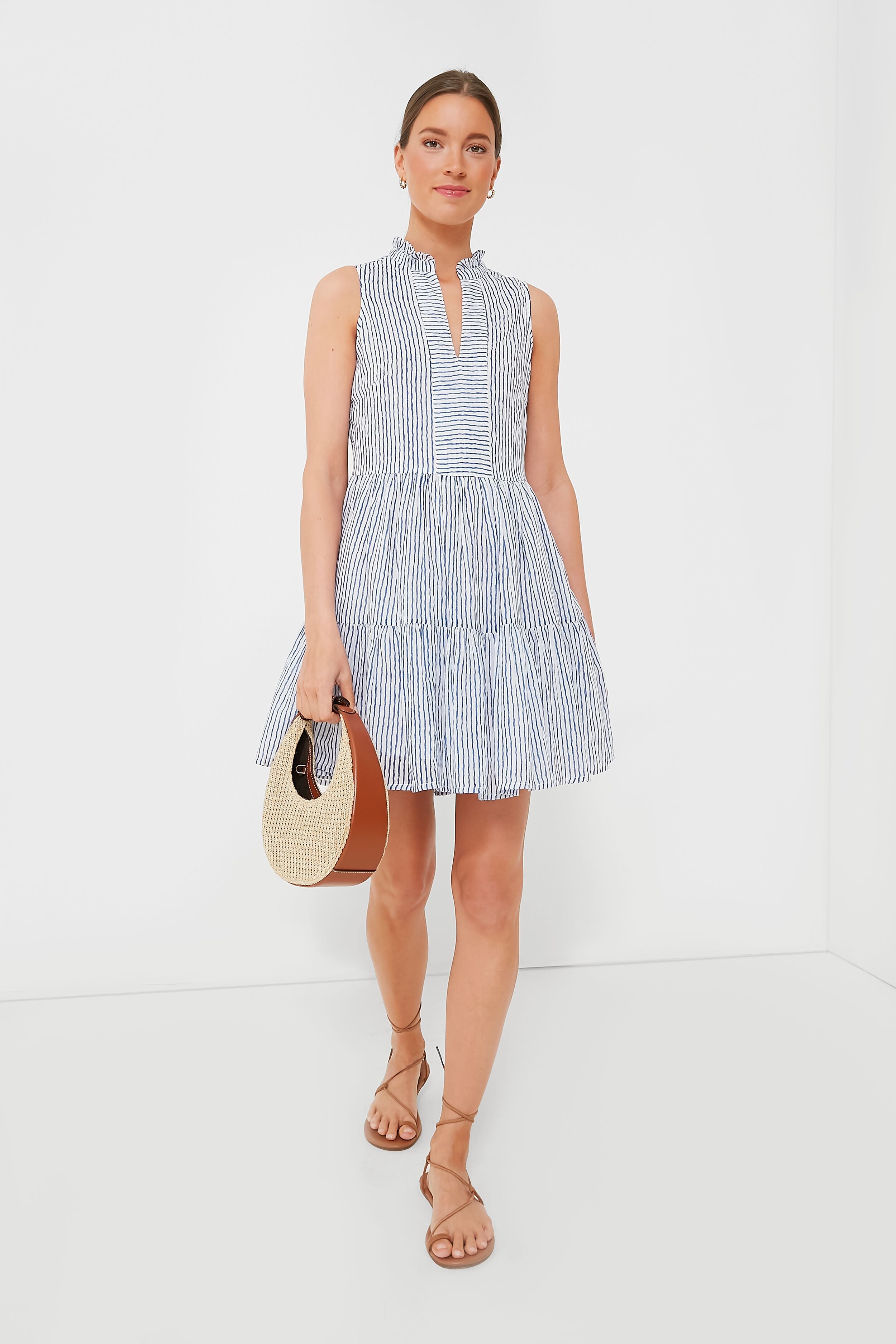 Blue Wiggy Yoke Dress | Oliphant