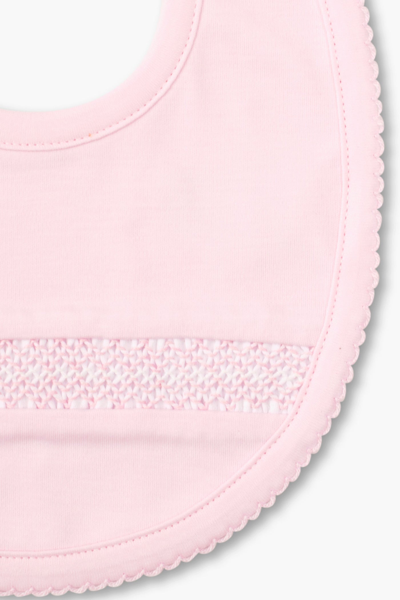 Pink Hand Smocked Bib
