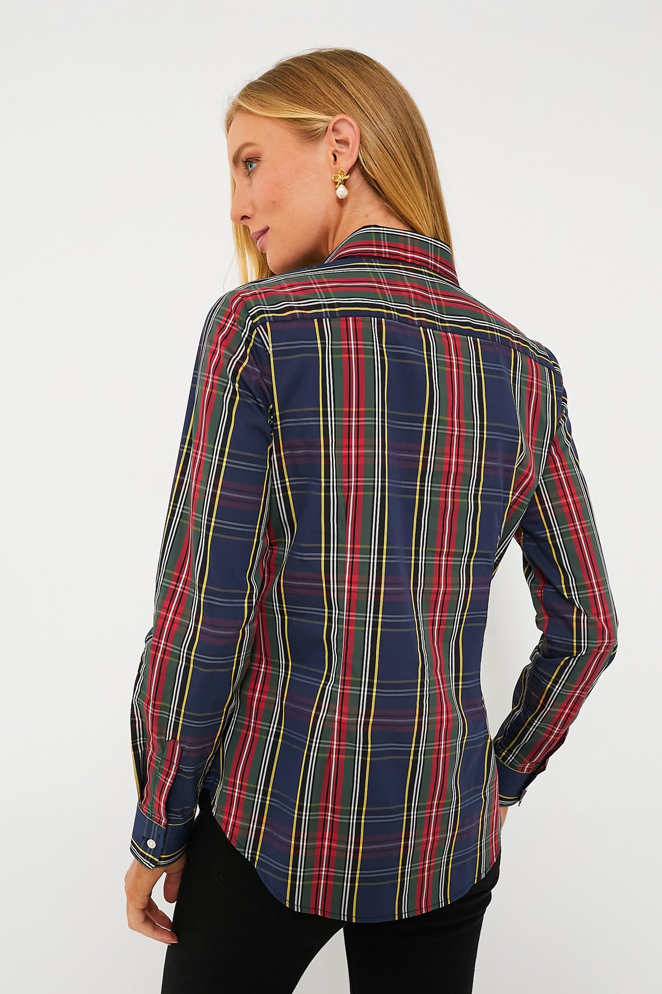 The Shirt by Rochelle Behrens Dress Womens Small Red Plaid Ruched
