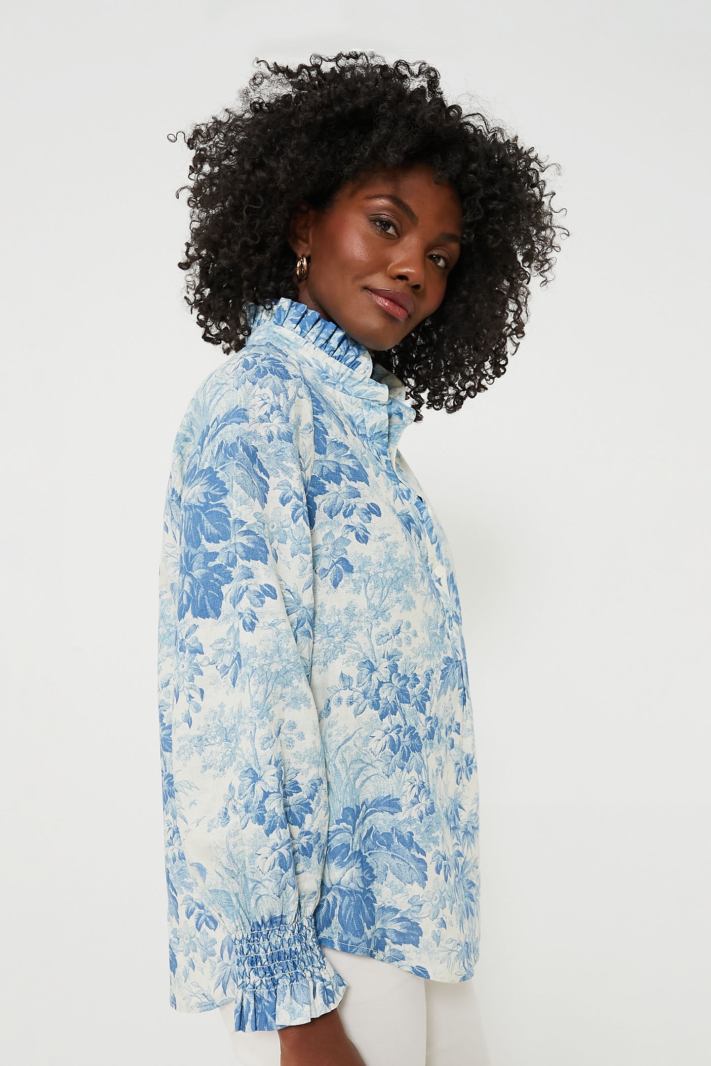 Misty Blue Toile Teagan Popover
